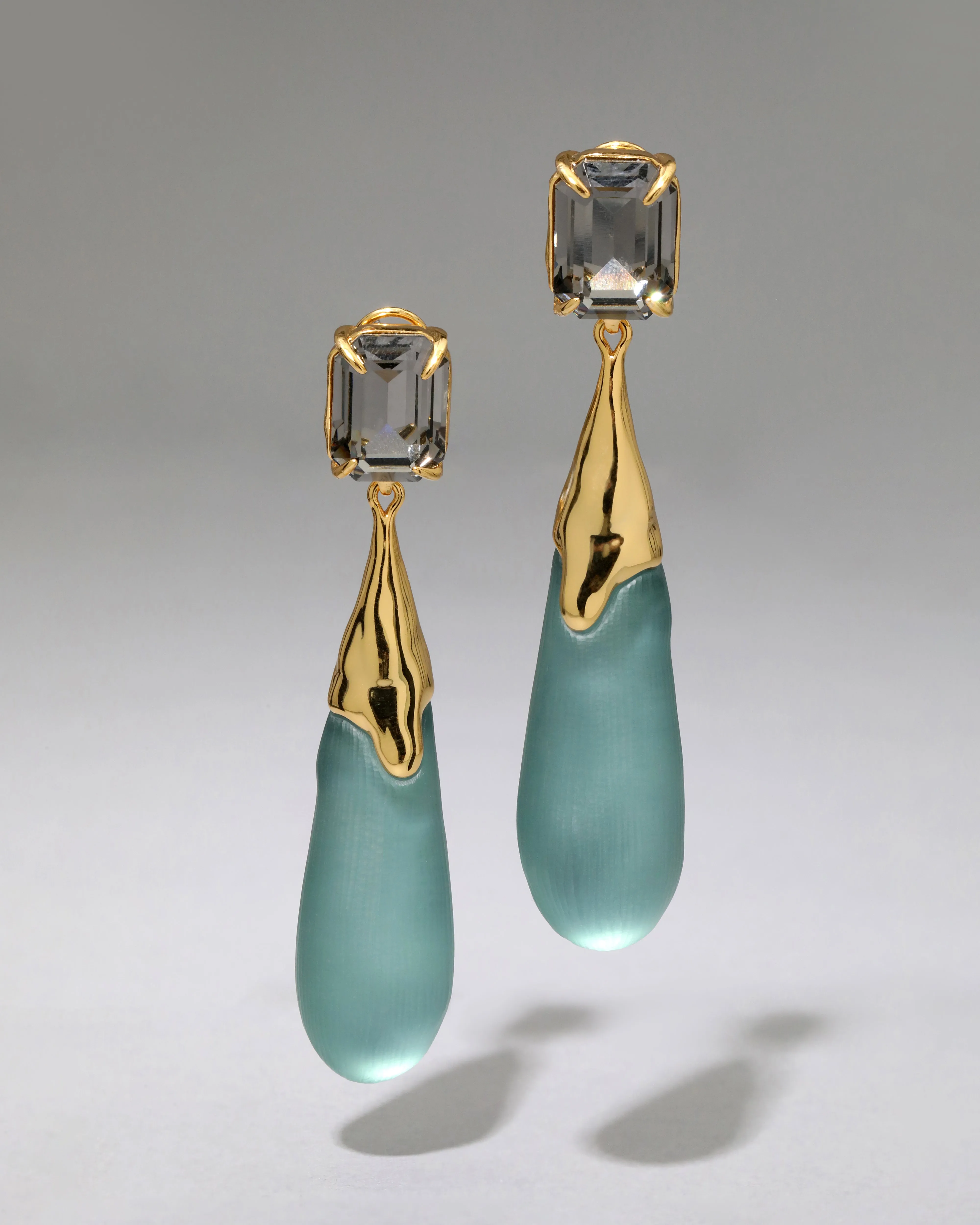 Bonbon Crystal Large Teardrop Earring- Teal Blue sold by Alexis Bittar