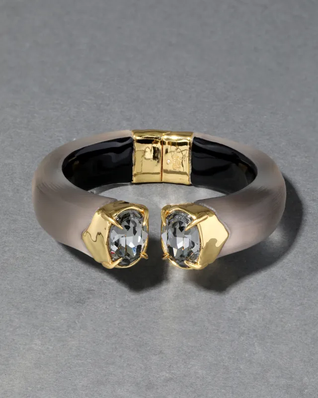 Bonbon Crystal Lucite Hinge Bracelet- Chocolate sold by Alexis Bittar