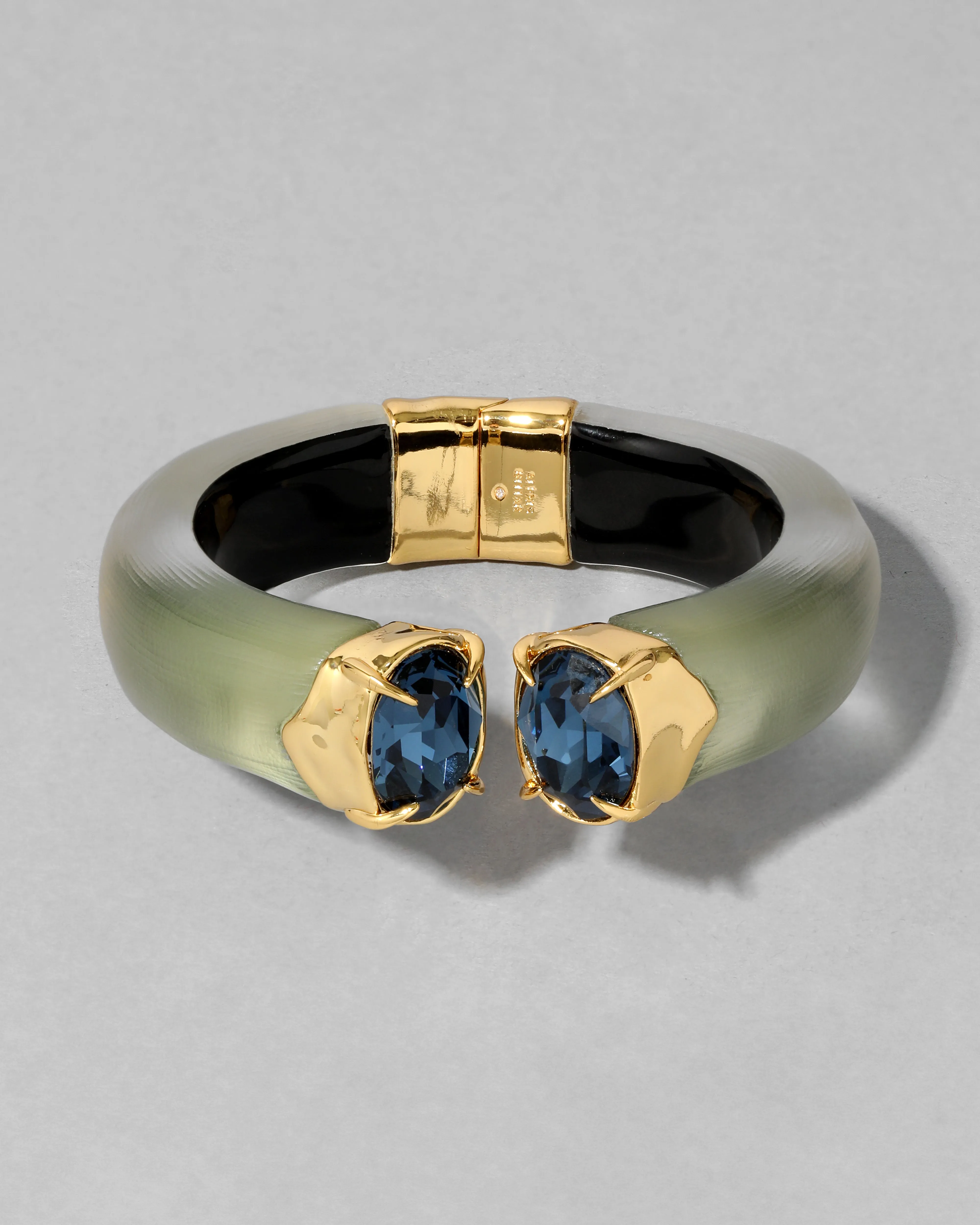 Bonbon Crystal Lucite Hinge Bracelet- Sage sold by Alexis Bittar