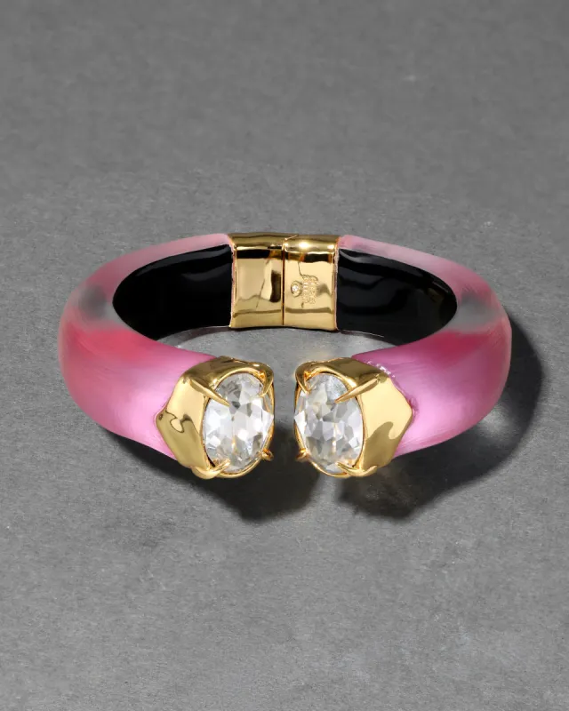 Bonbon Crystal Lucite Hinge Bracelet- Candy Pink sold by Alexis Bittar