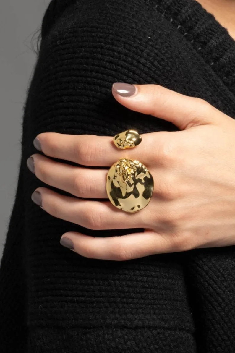 Brut Gold Double Disc Ring sold by Alexis Bittar product image thumbnail 5