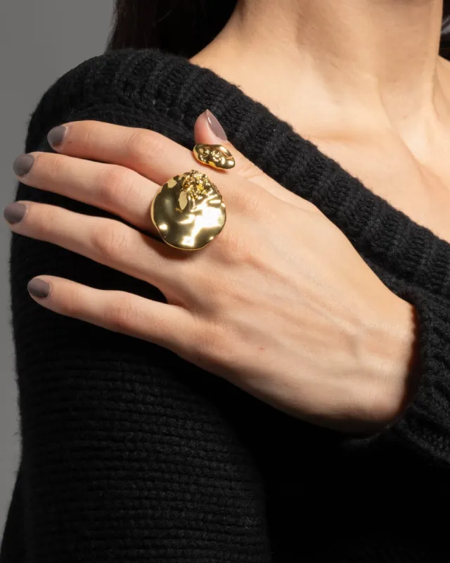 Brut Gold Double Disc Ring sold by Alexis Bittar