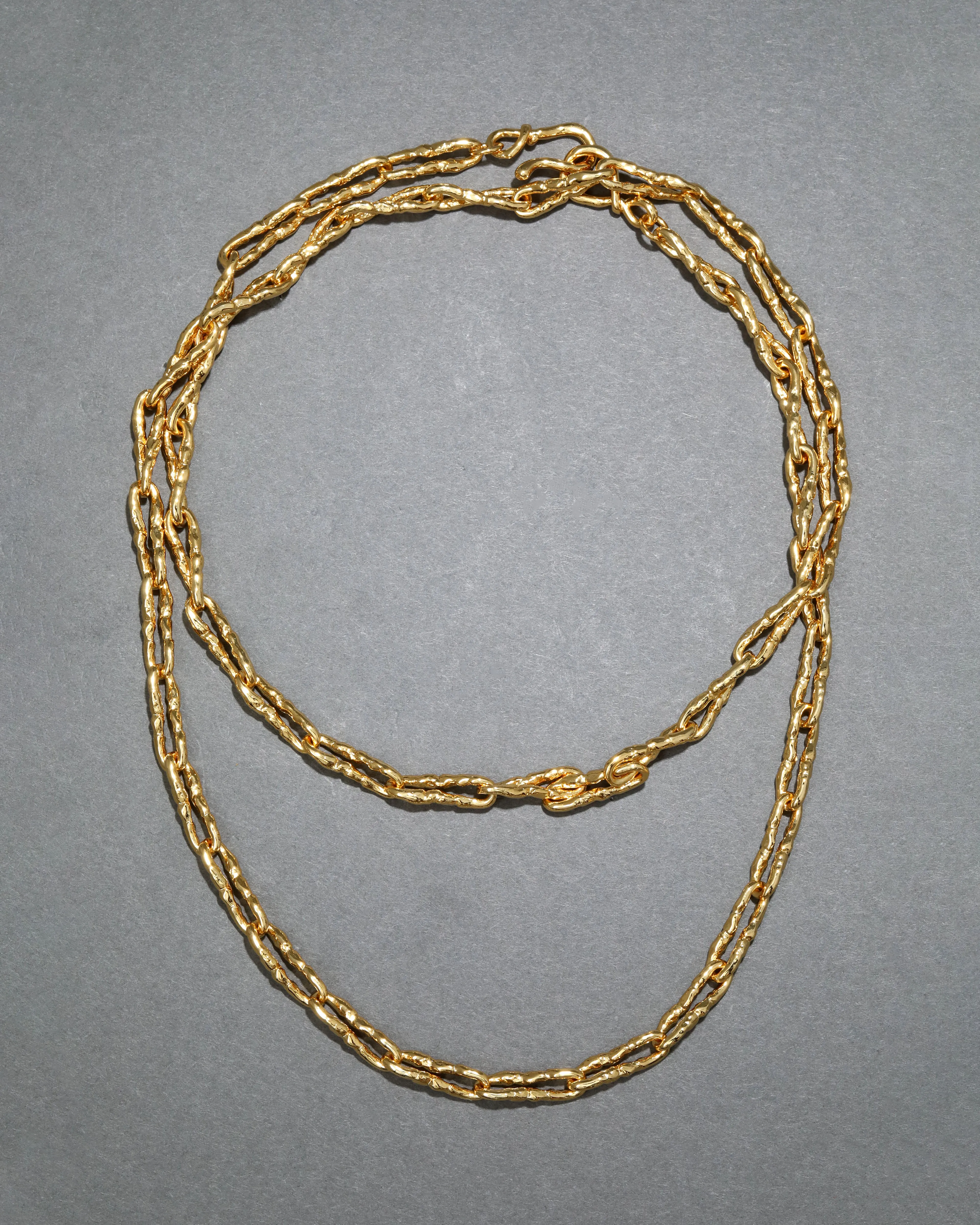 Brut Gold Twisted Link Long Necklace sold by Alexis Bittar product image thumbnail 3