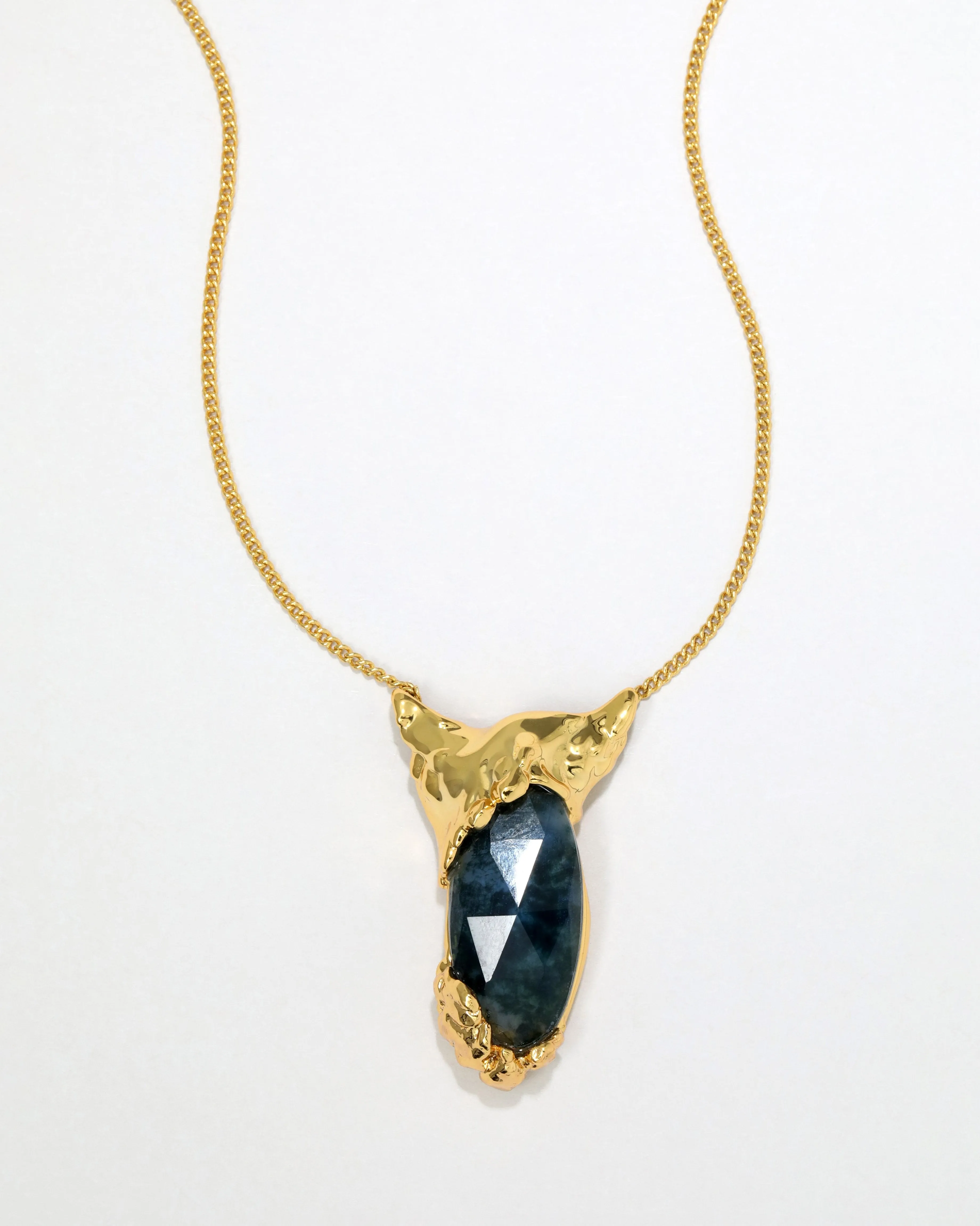 Brut Blue Moss Agate Pendant Necklace sold by Alexis Bittar