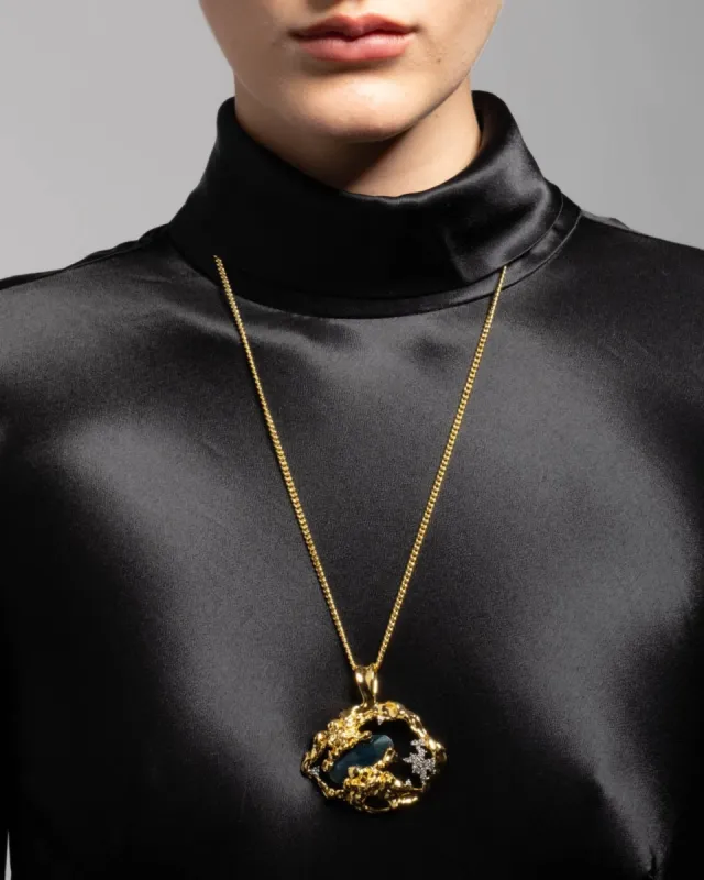 Brut Blue Moss Agate Long Necklace sold by Alexis Bittar