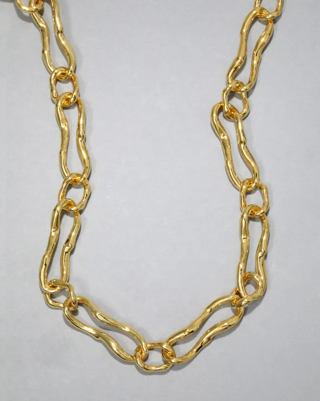 Brut Gold Long Curved Link Necklace sold by Alexis Bittar