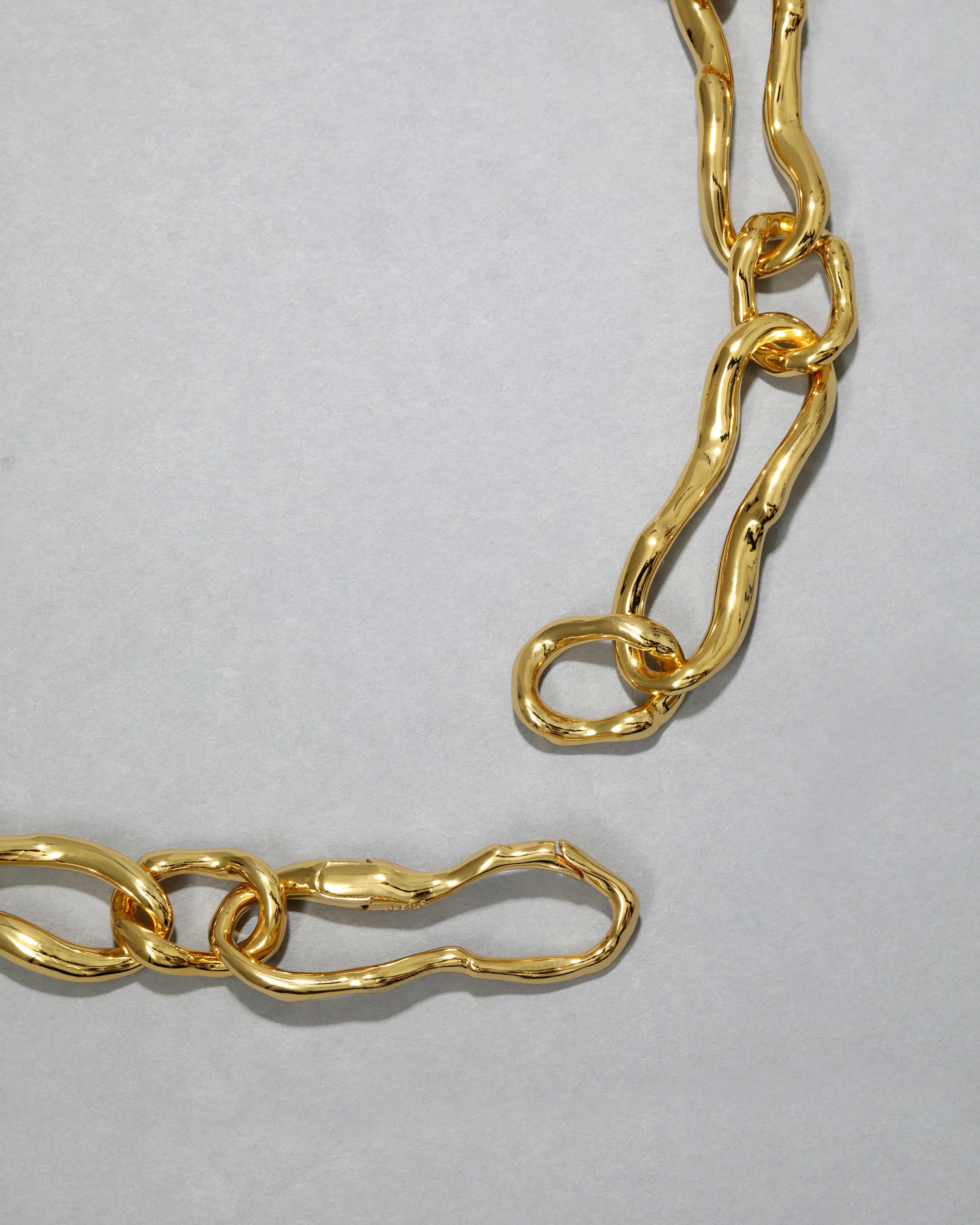 Brut Gold Long Curved Link Necklace sold by Alexis Bittar product image thumbnail 5