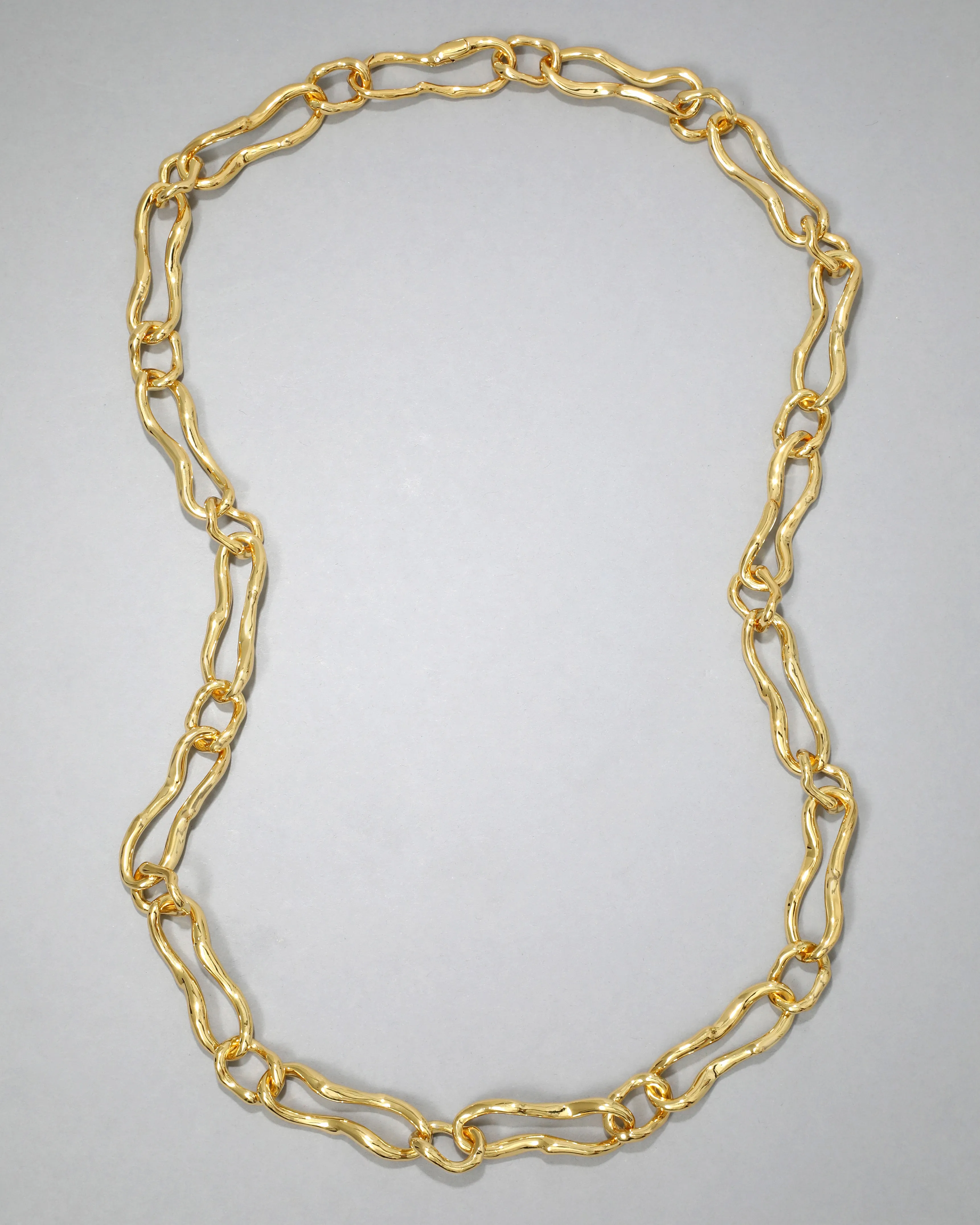 Brut Gold Long Curved Link Necklace sold by Alexis Bittar product image thumbnail 3