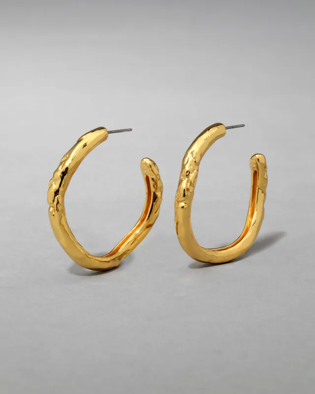 Brut Gold Tube Hoop Earring sold by Alexis Bittar