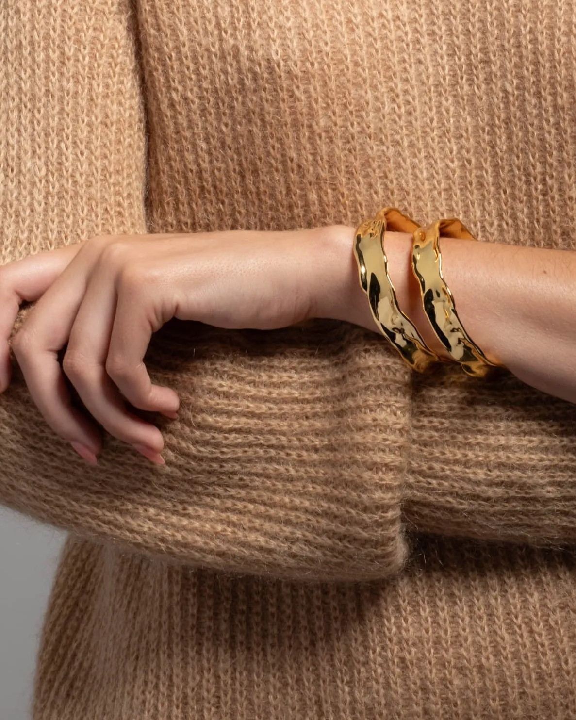 Brut Gold Strap Bangle Bracelet sold by Alexis Bittar product image thumbnail 2