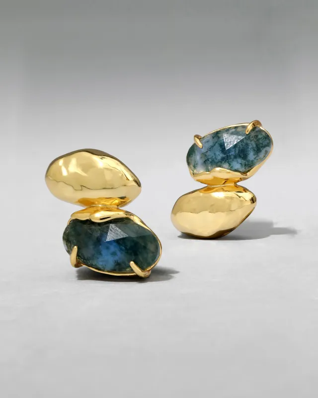 Brut Blue Moss Agate Mismatch Earring sold by Alexis Bittar