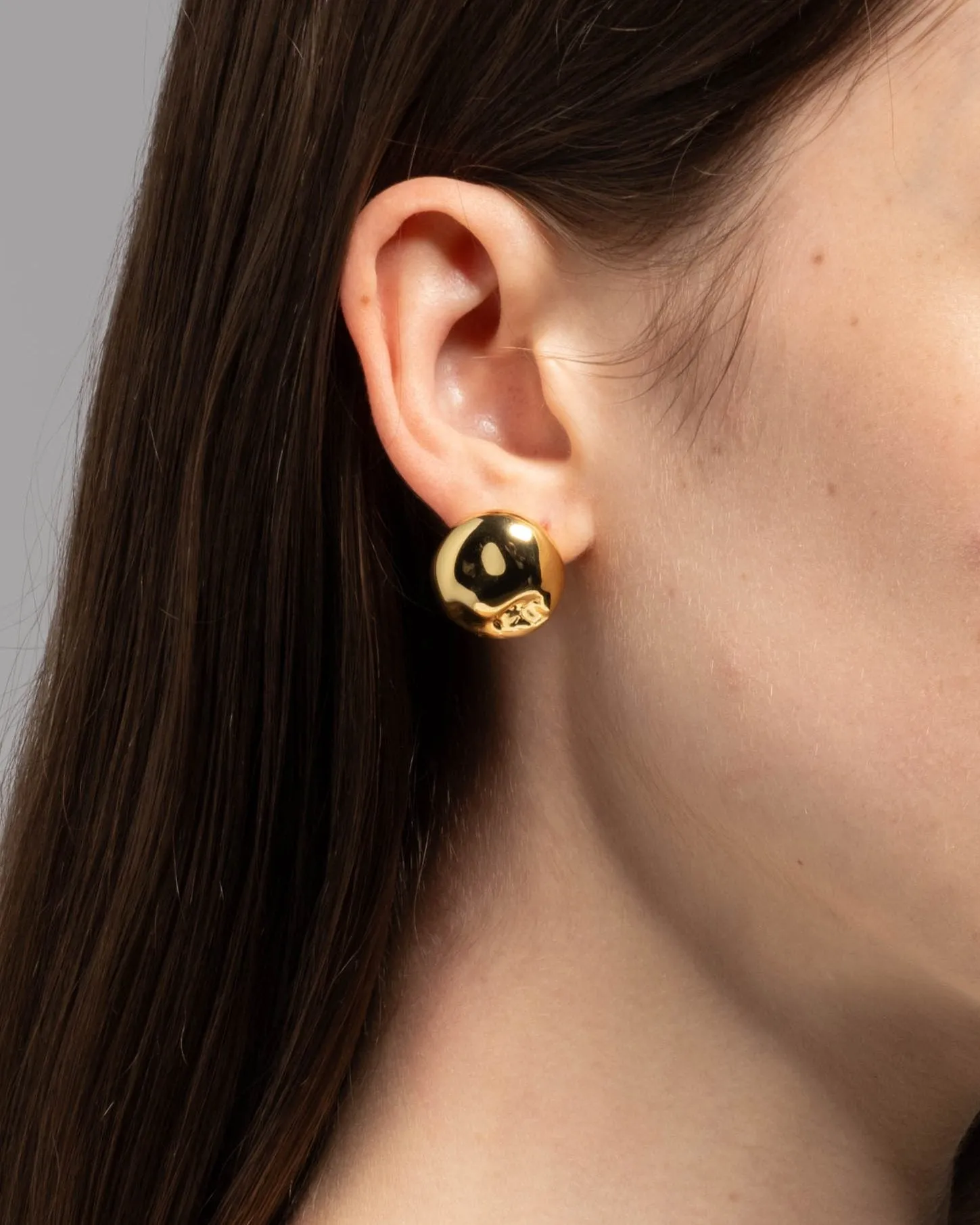 Brut Gold Button Post Earring sold by Alexis Bittar product image thumbnail 4