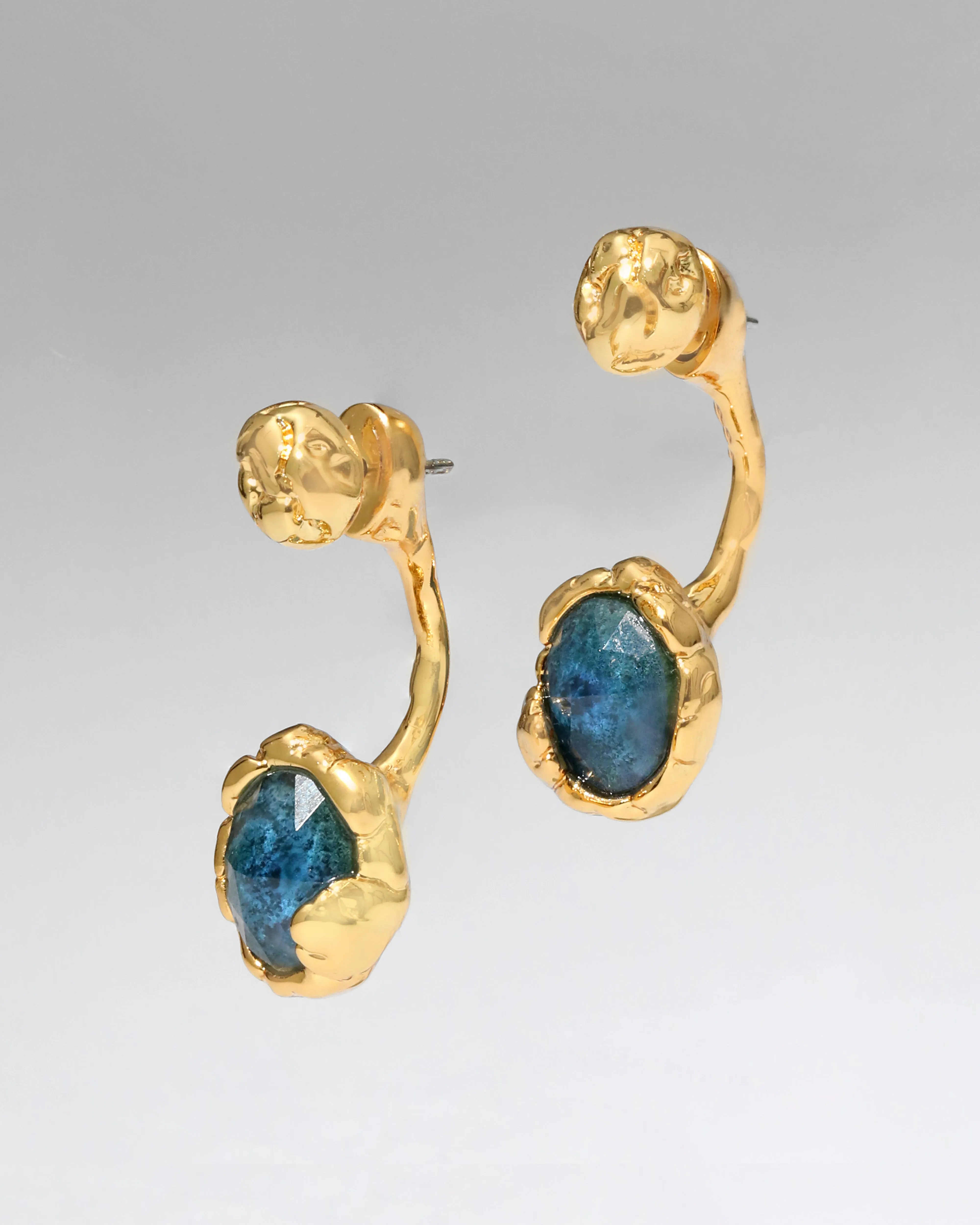 Brut Blue Moss Agate Front Back Earring sold by Alexis Bittar product image thumbnail 3