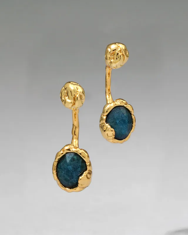 Brut Blue Moss Agate Front Back Earring sold by Alexis Bittar