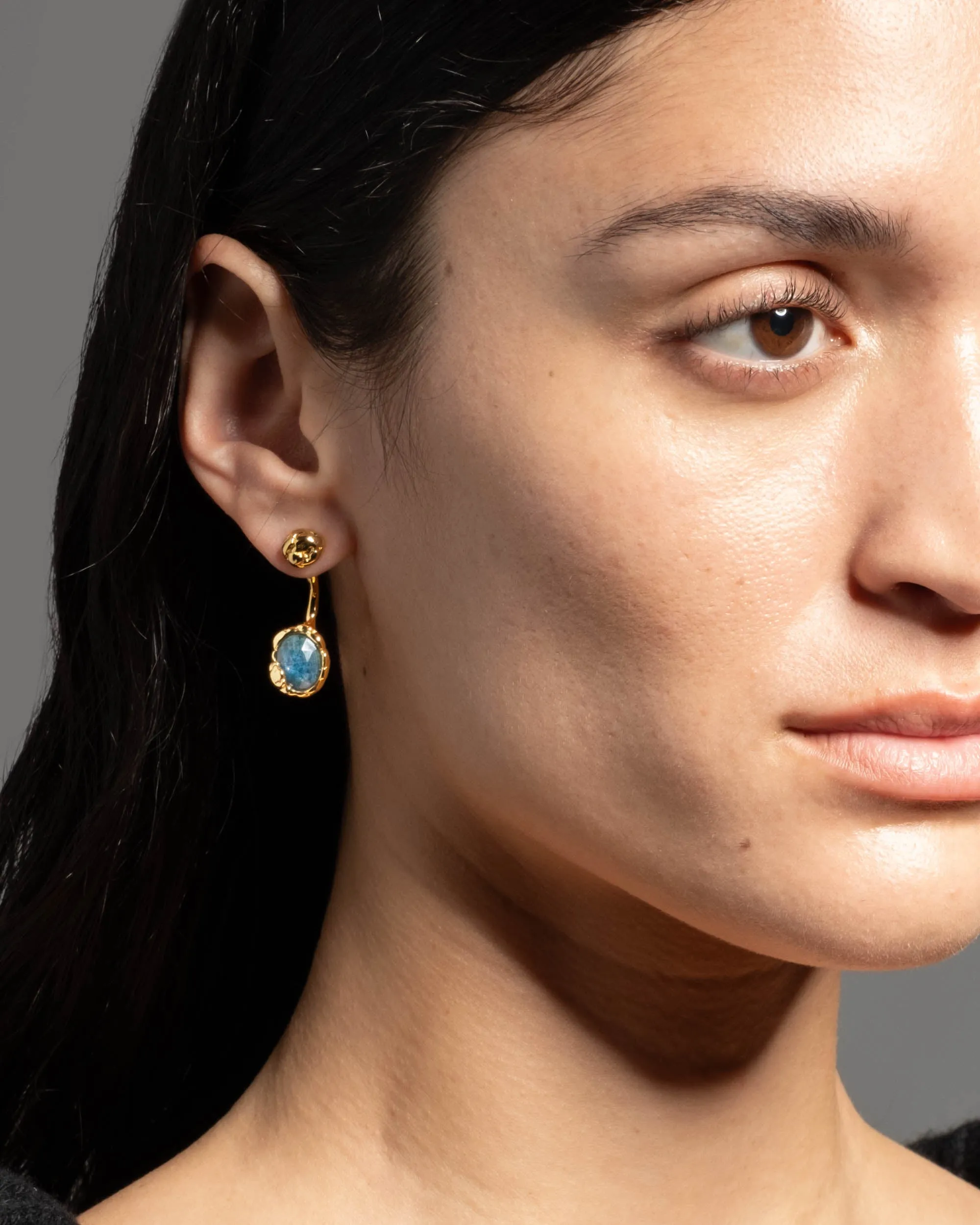 Brut Blue Moss Agate Front Back Earring sold by Alexis Bittar product image thumbnail 2