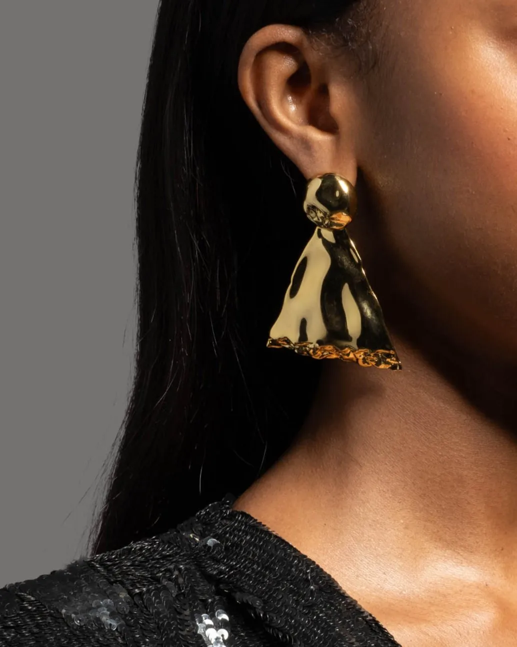 Brut Gold Triangle Post Earring sold by Alexis Bittar product image thumbnail 3