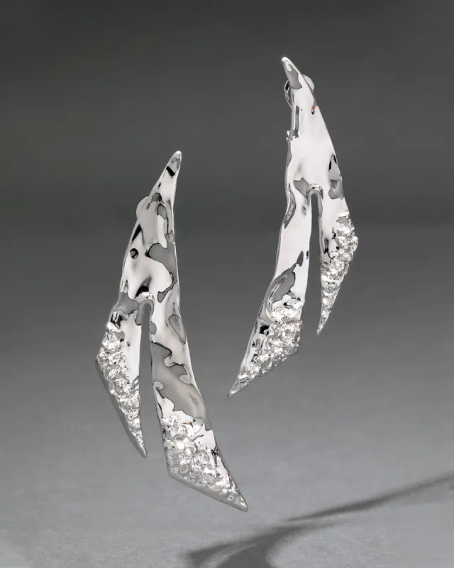 Brut Silver Angular Earring made by Alexis Bittar