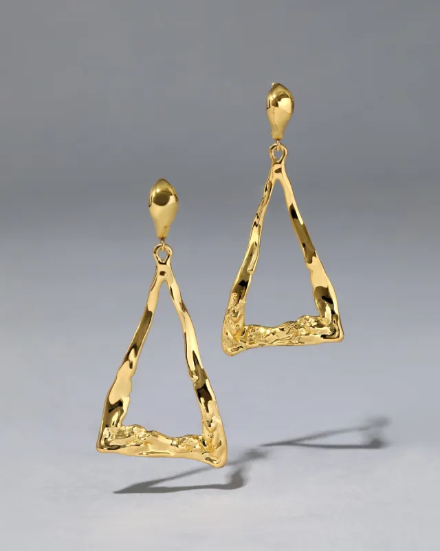 Brut Gold Cutout Triangle Drop Earring sold by Alexis Bittar