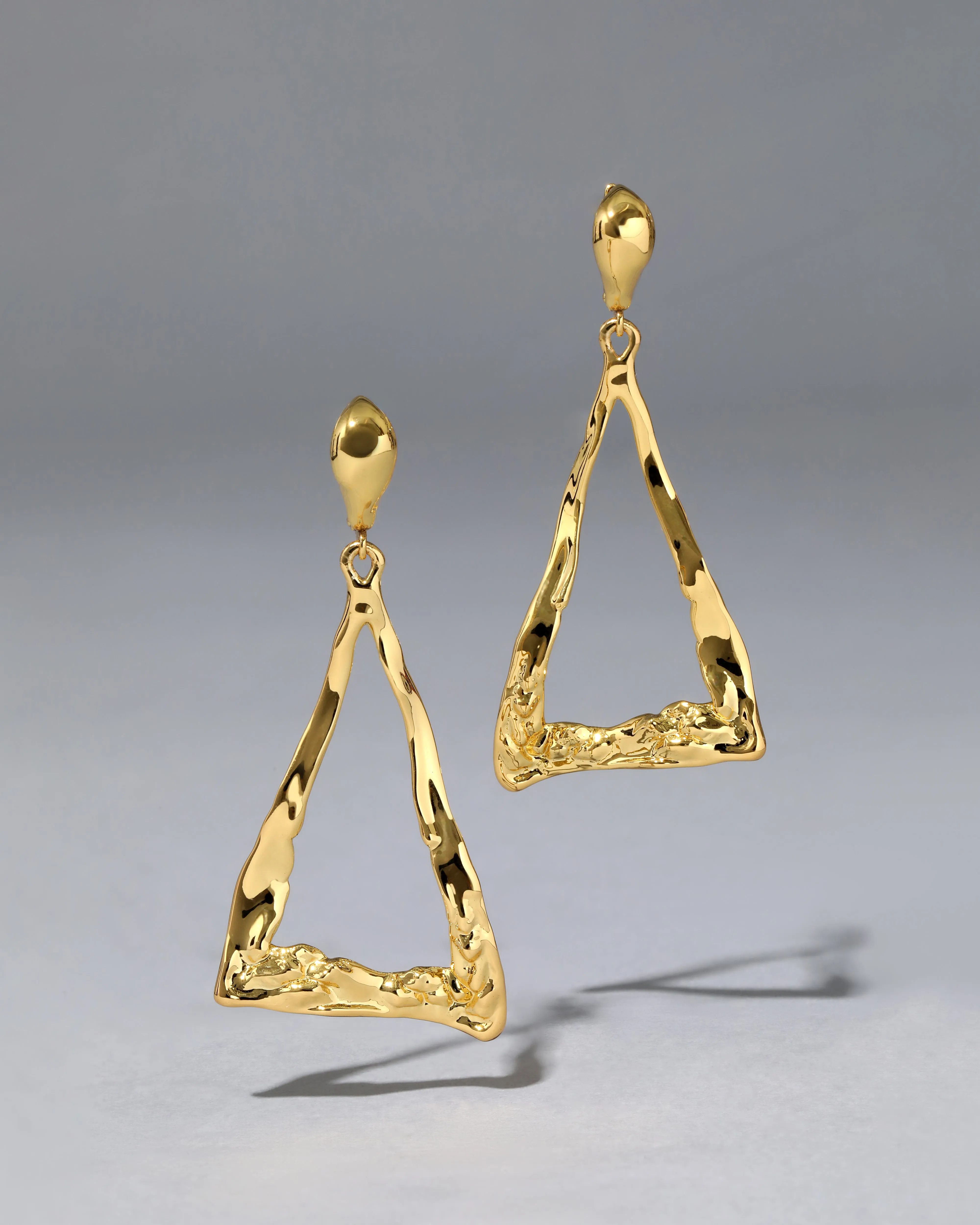 Brut Gold Cutout Triangle Drop Earring sold by Alexis Bittar