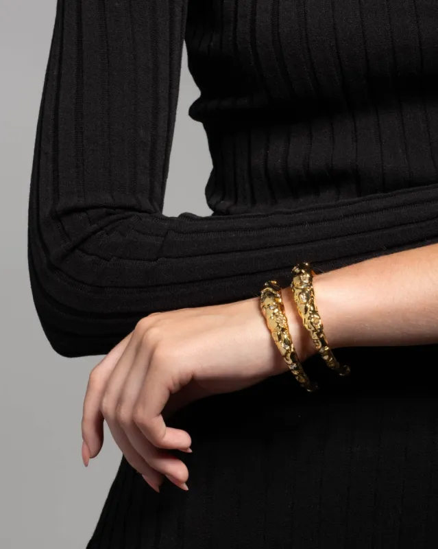 Brut Gold Crystal Cuff Bracelet sold by Alexis Bittar