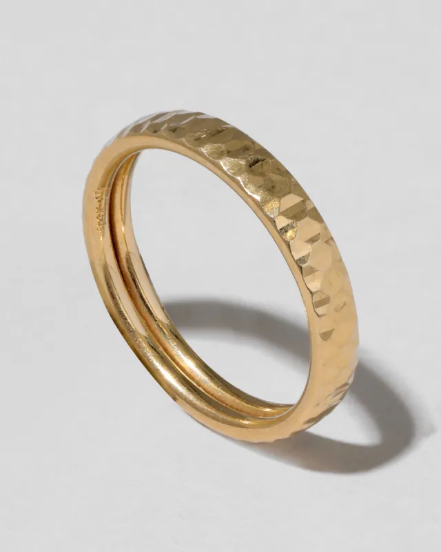 Vintage 1980s 14k Gold Faceted Band Ring sold by Alexis Bittar