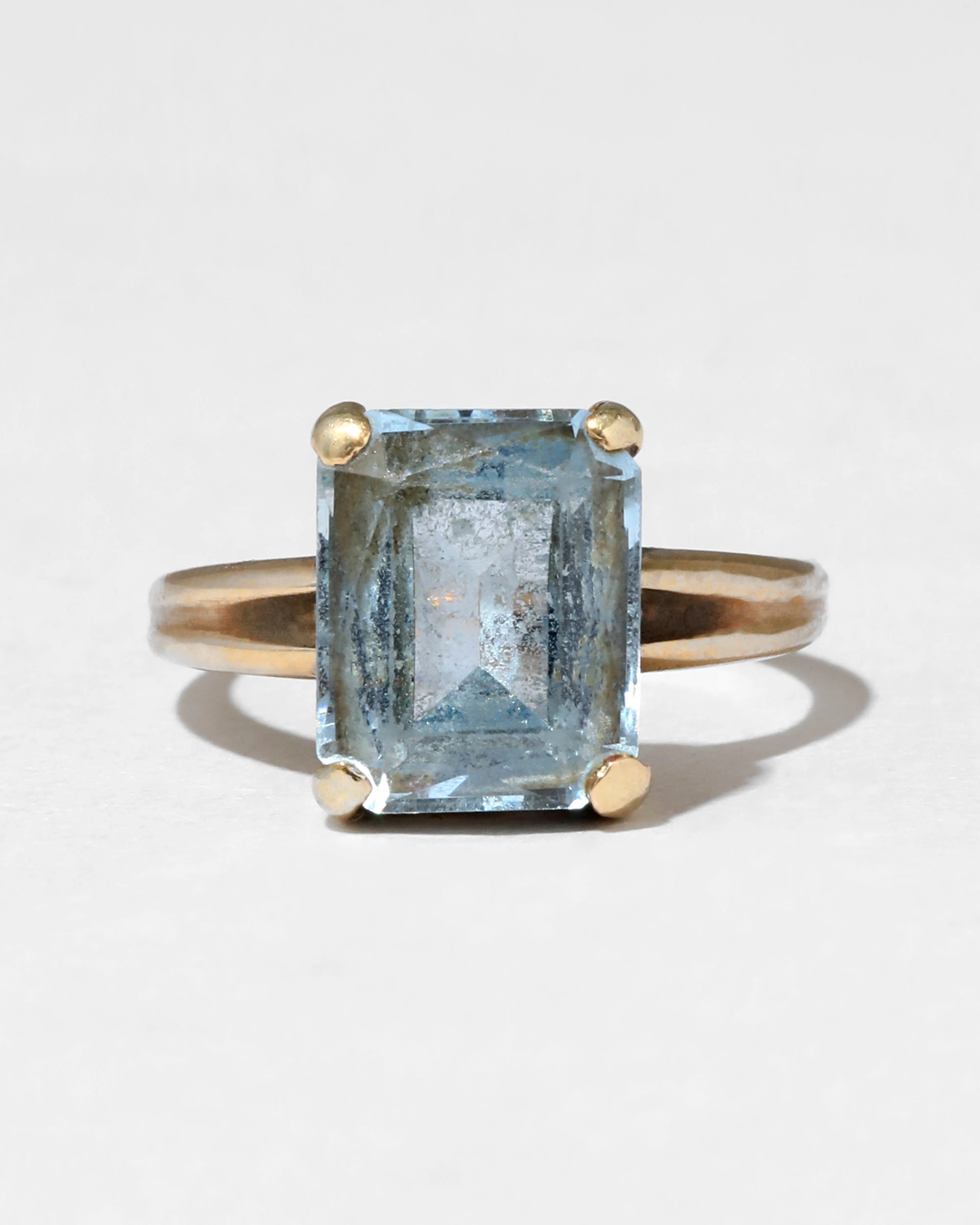 Vintage 1950s 10k Gold Prong Set Aquamarine Ring sold by Alexis Bittar product image thumbnail 2