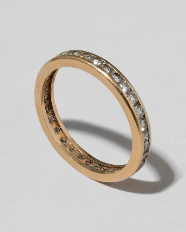 Vintage 1980s 14k Gold Diamond Infinity Band Ring sold by Alexis Bittar