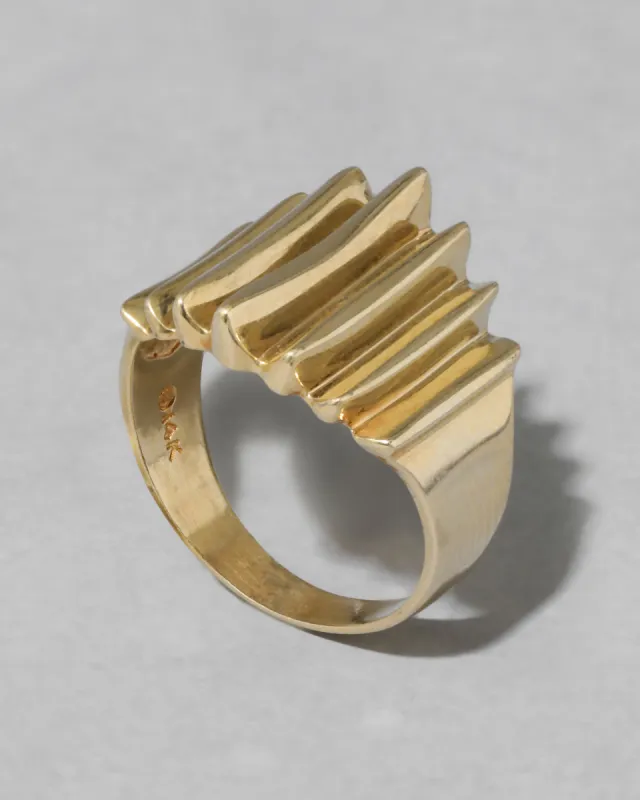 Vintage 1980s 14k Gold Pleated Ring sold by Alexis Bittar
