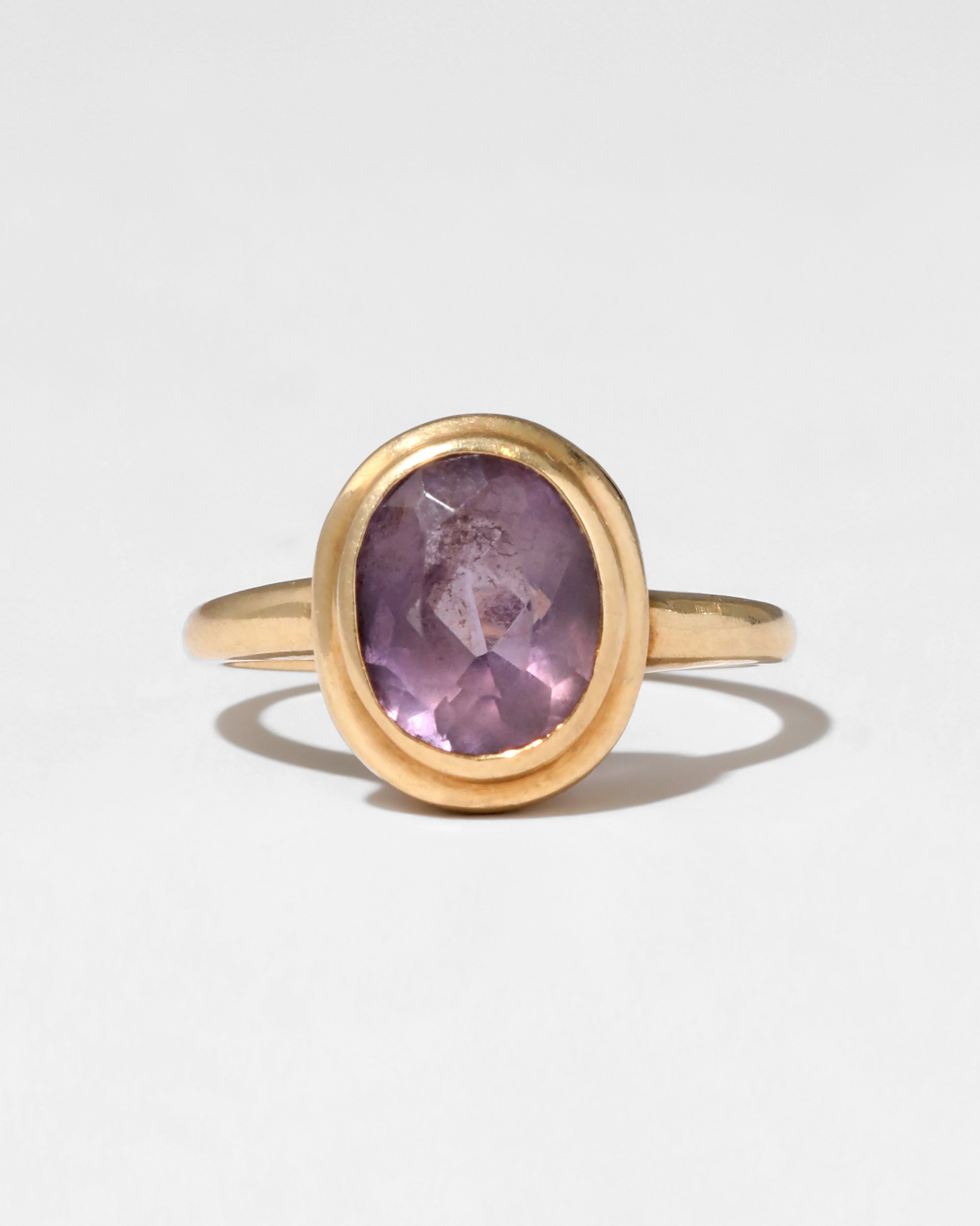 Vintage 1960s 14k Gold Bezel Set Amethyst Ring sold by Alexis Bittar product image thumbnail 2