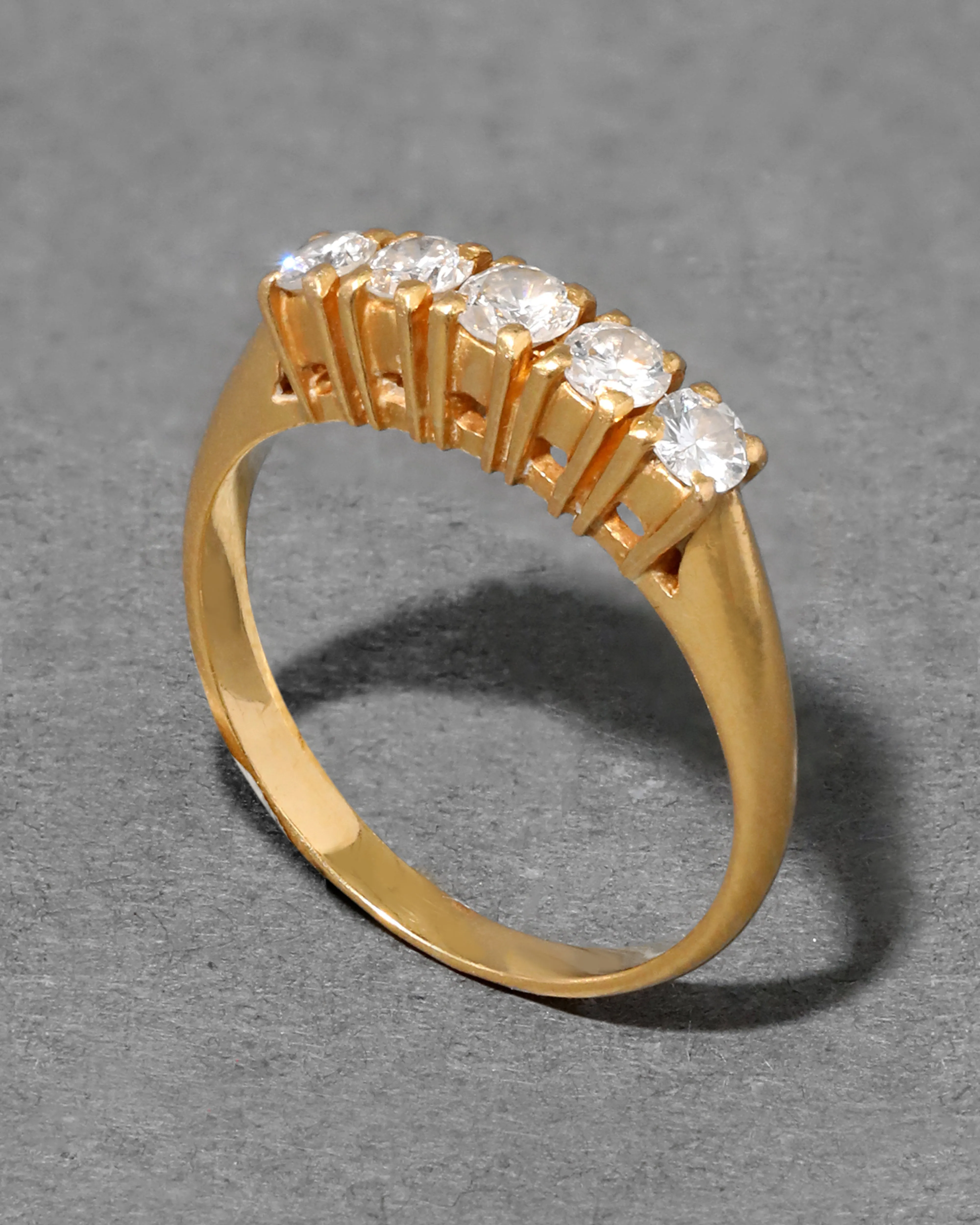 Vintage 1980s 20k Gold Tapered Diamond Band Ring sold by Alexis Bittar