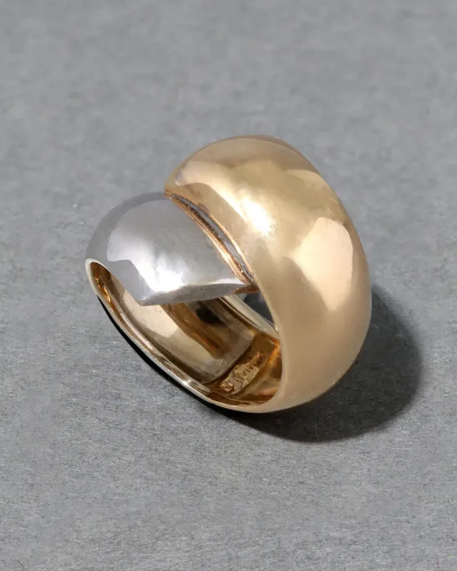 Vintage 1980s 14k Gold Two Tone Gold Bypass Sculptural Ring sold by Alexis Bittar