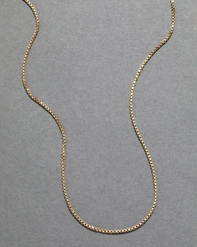Vintage 14k Gold Thin Box Chain Necklace sold by Alexis Bittar