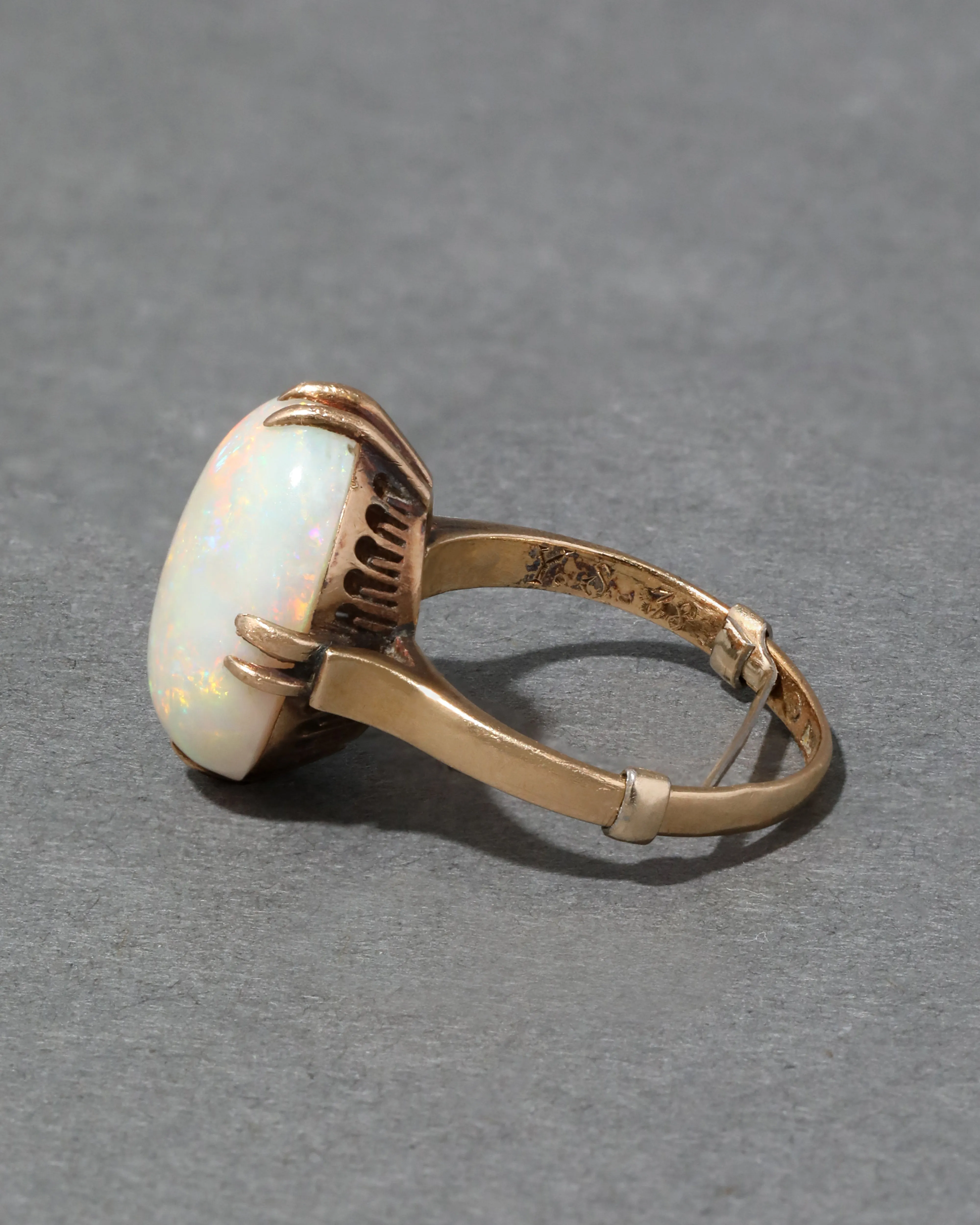 Antique 1920s 18k Gold Ring with Natural Opal sold by Alexis Bittar product image thumbnail 4