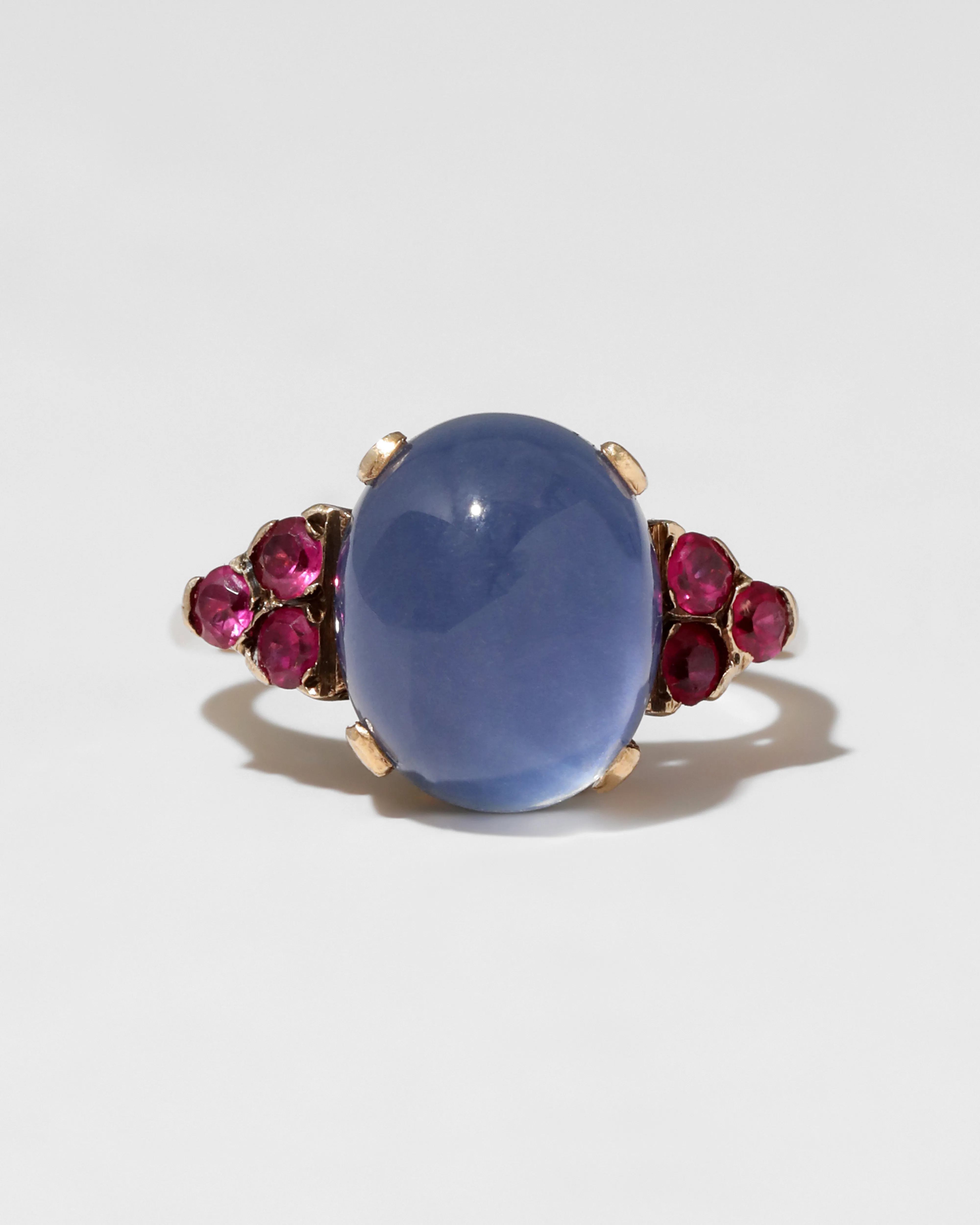 Vintage 1940s 14k Gold Chalcedony & Pink Sapphire Ring sold by Alexis Bittar product image thumbnail 3