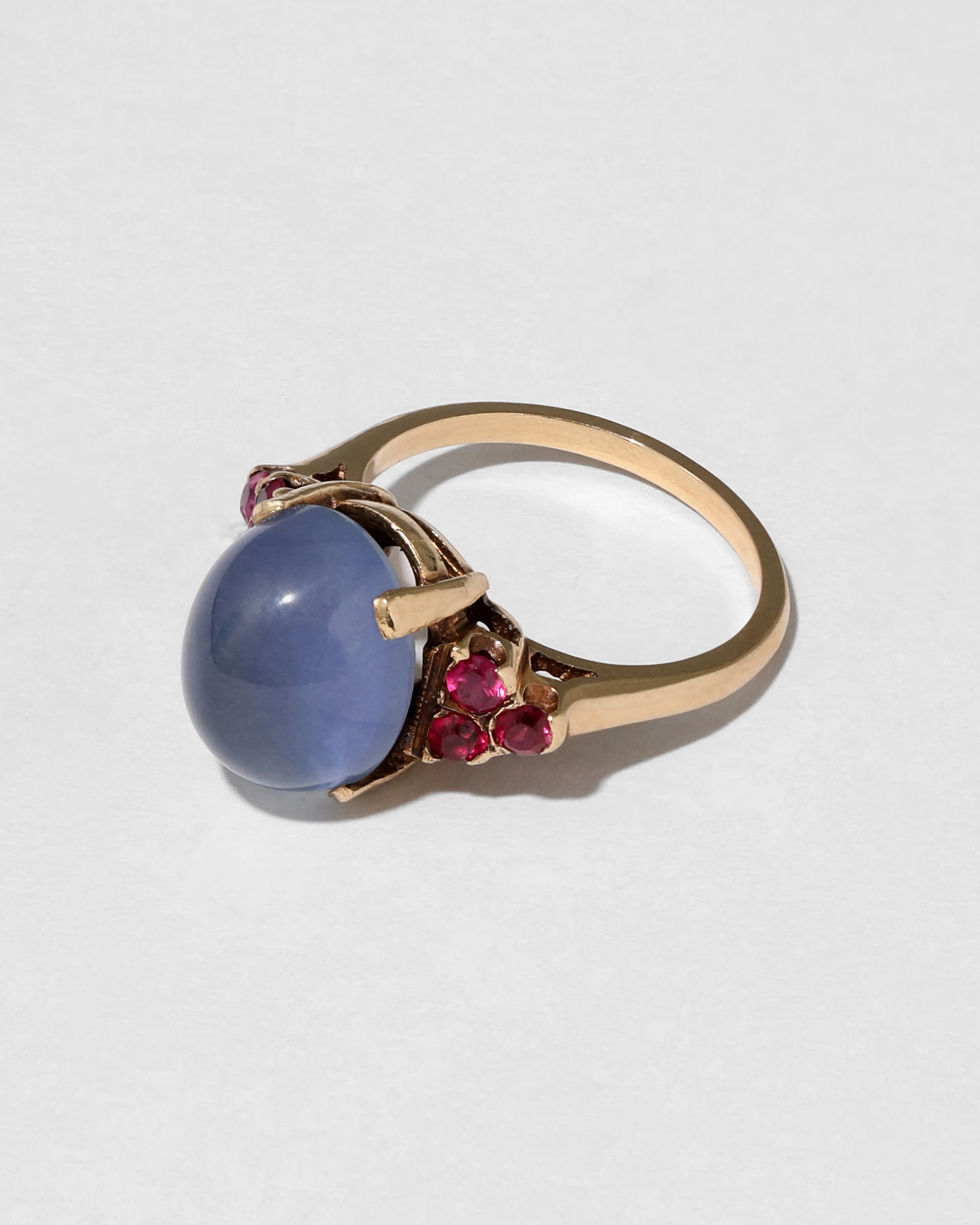 Vintage 1940s 14k Gold Chalcedony & Pink Sapphire Ring sold by Alexis Bittar product image thumbnail 2