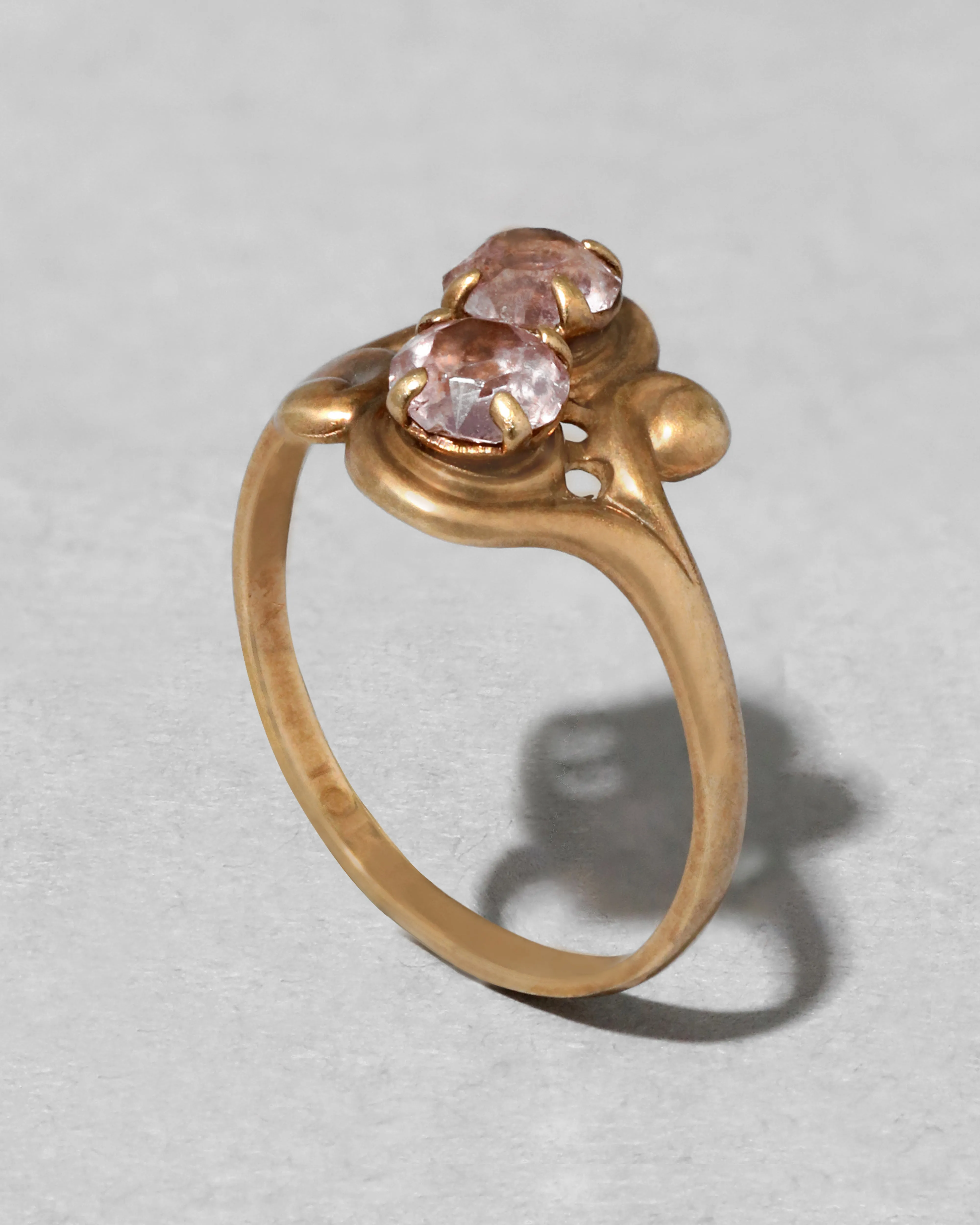 Antique 1920s 10k Gold Double Amethyst Ring sold by Alexis Bittar
