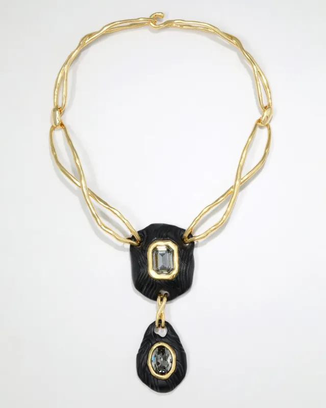 Madera Lucite Drop Necklace- Black sold by Alexis Bittar