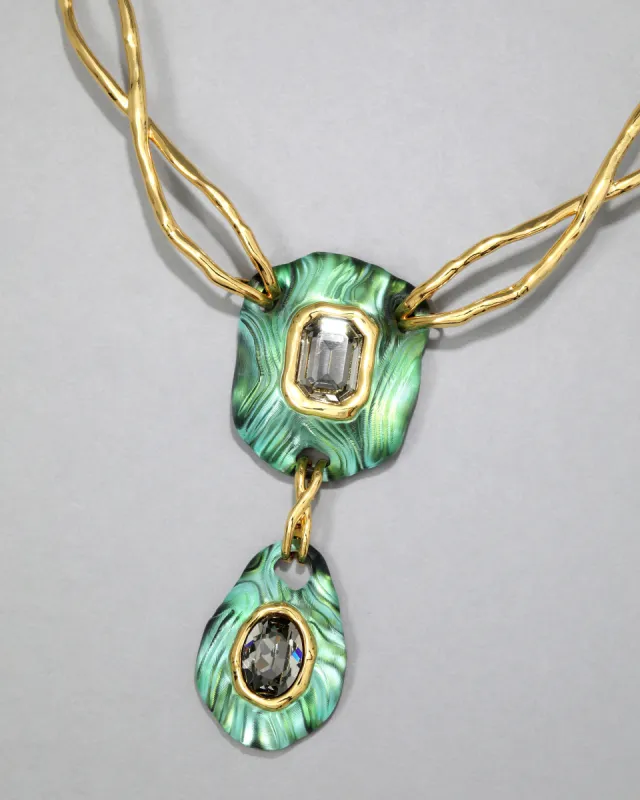 Madera Lucite Drop Necklace- Malachite sold by Alexis Bittar
