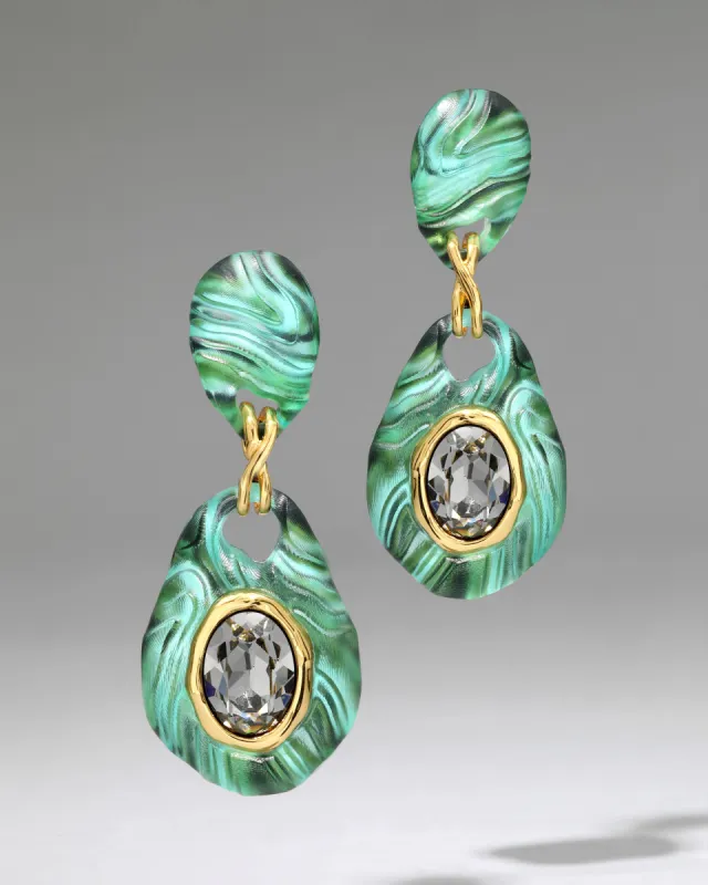 Madera Lucite Drop Earring- Malachite sold by Alexis Bittar