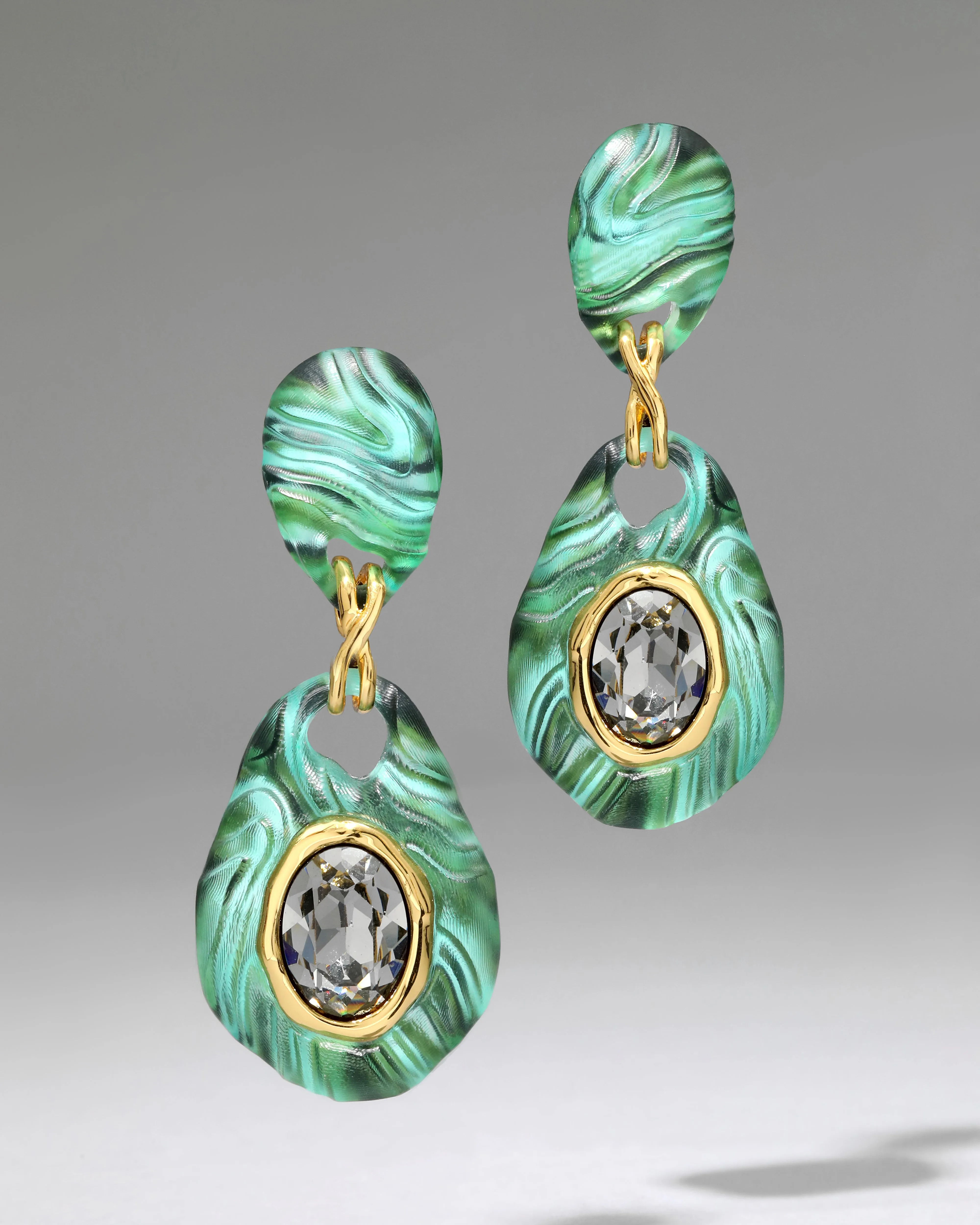 Madera Lucite Drop Earring- Malachite sold by Alexis Bittar