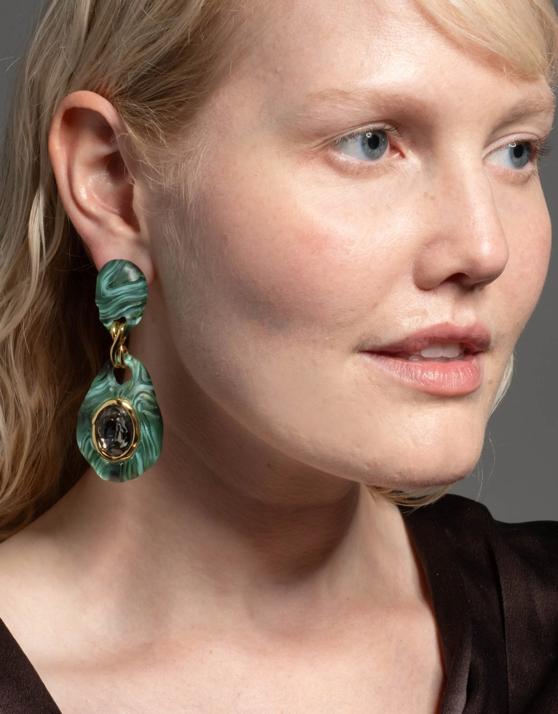 Madera Lucite Drop Earring- Malachite sold by Alexis Bittar product image thumbnail 2