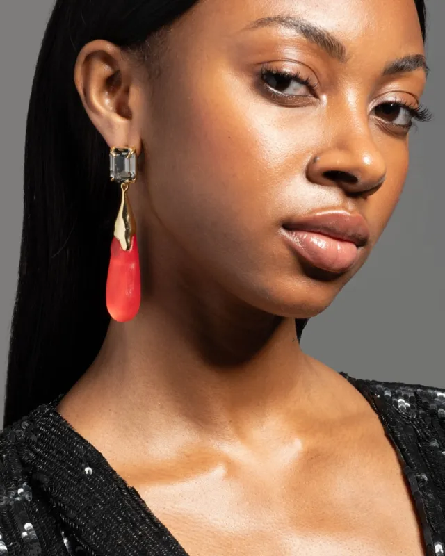 Bonbon Crystal Large Teardrop Earring- Lipstick Red sold by Alexis Bittar