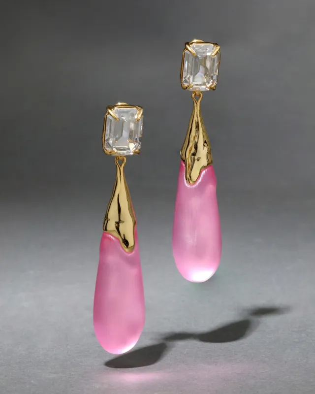 Bonbon Crystal Large Teardrop Earring- Candy Pink sold by Alexis Bittar