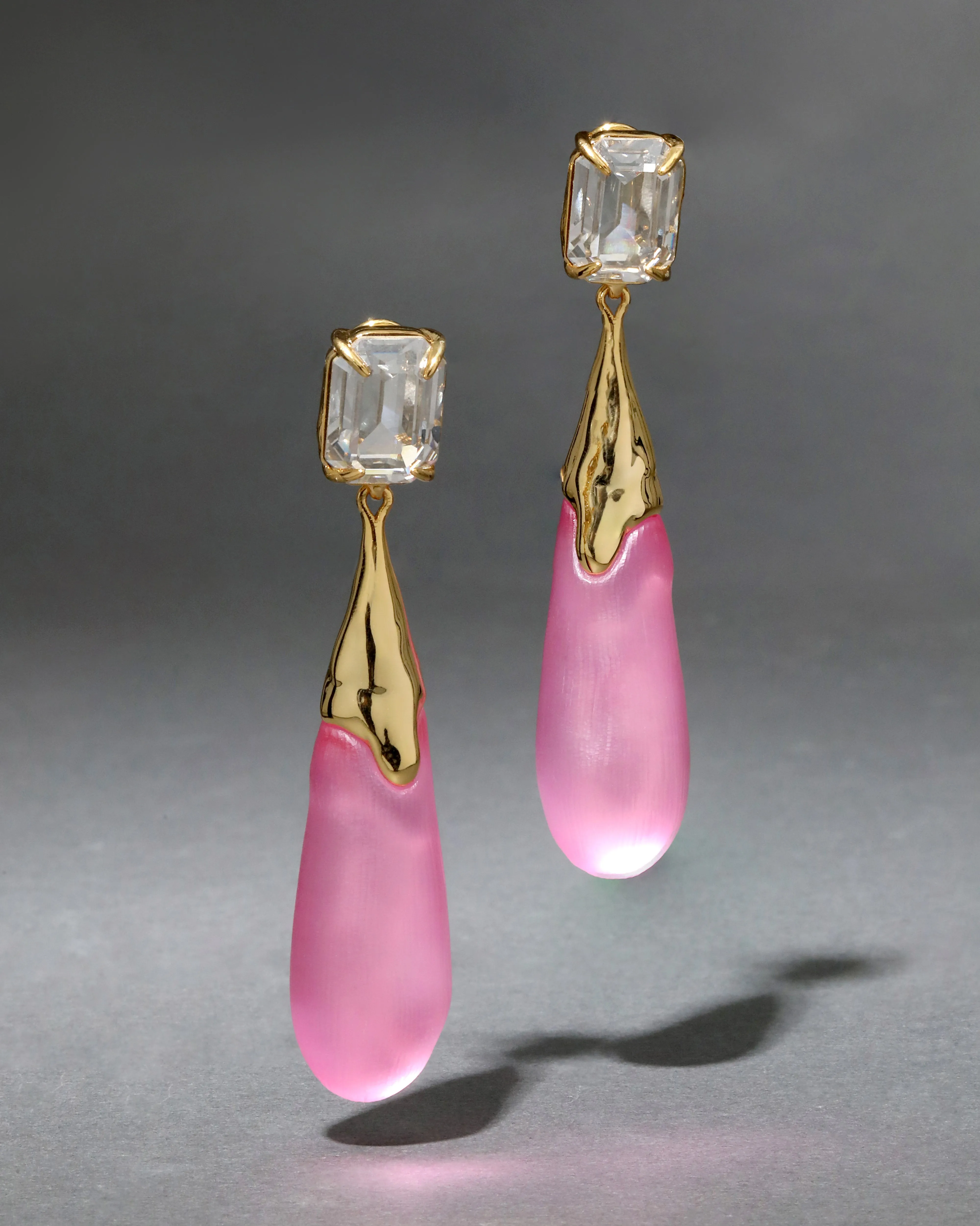 Bonbon Crystal Large Teardrop Earring- Candy Pink sold by Alexis Bittar