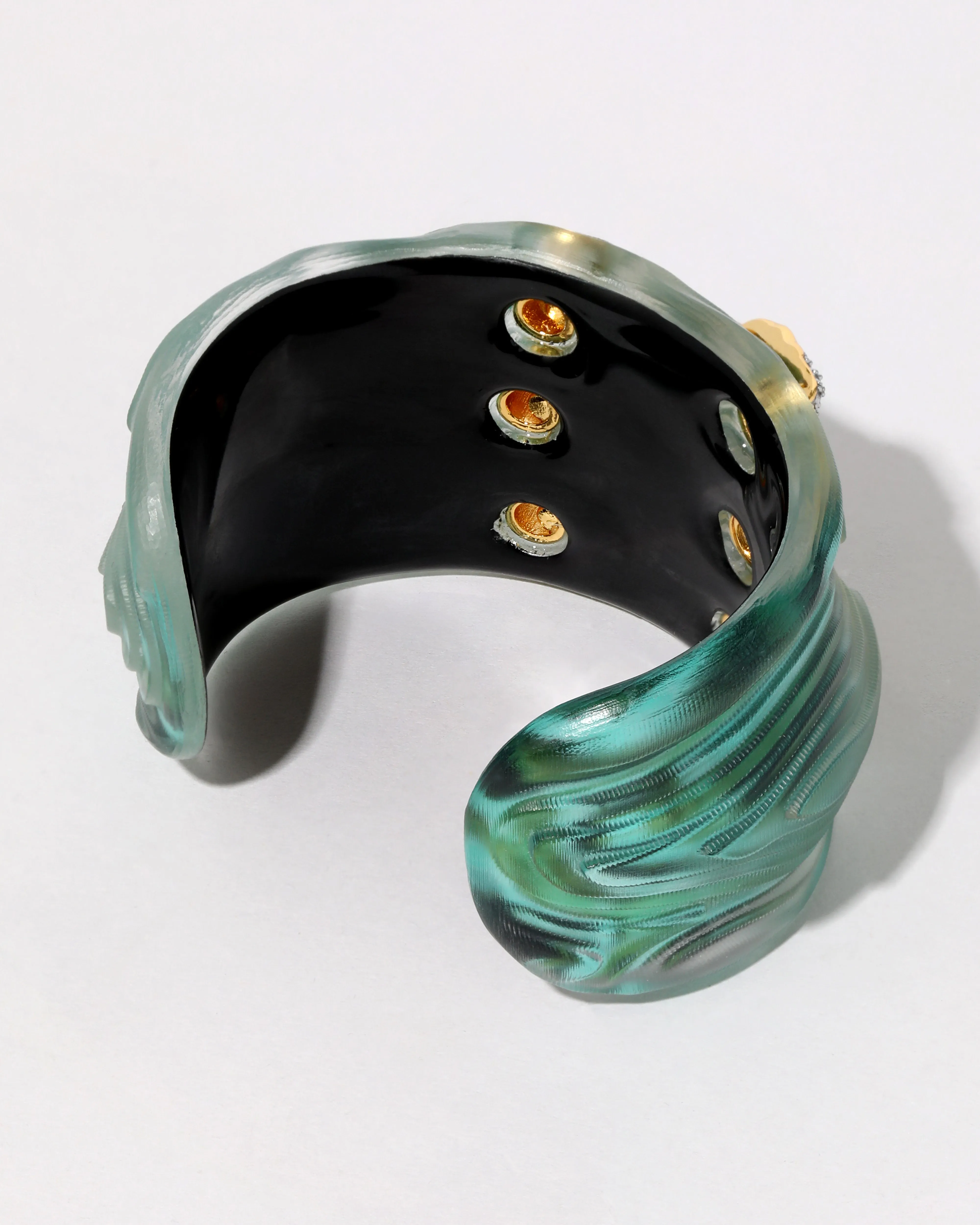 Madera Lace Up Lucite Cuff Bracelet- Malachite sold by Alexis Bittar product image thumbnail 5