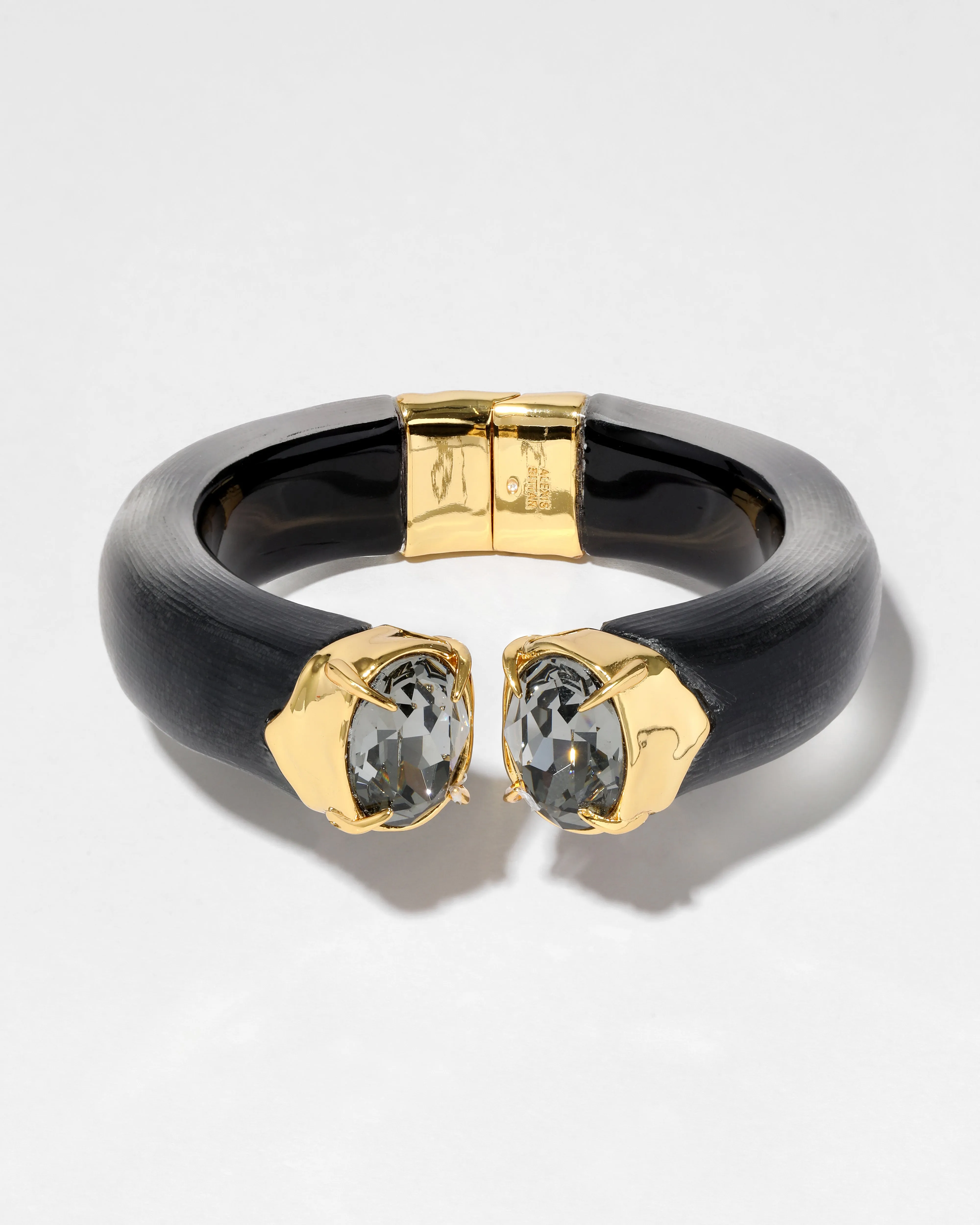 Bonbon Crystal Lucite Hinge Bracelet- Black sold by Alexis Bittar