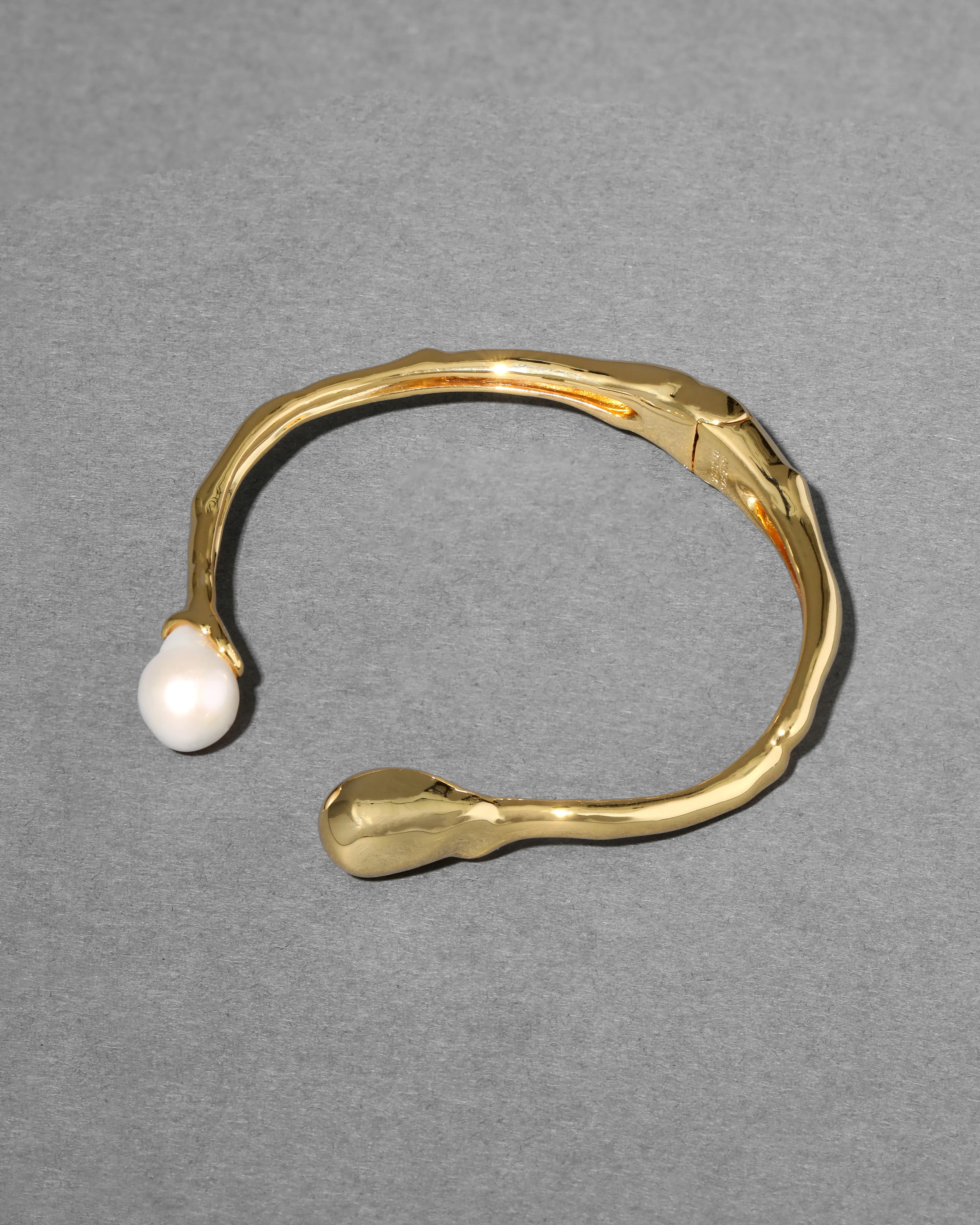 Perla Freshwater Pearl Hinge Cuff Bracelet sold by Alexis Bittar product image thumbnail 5