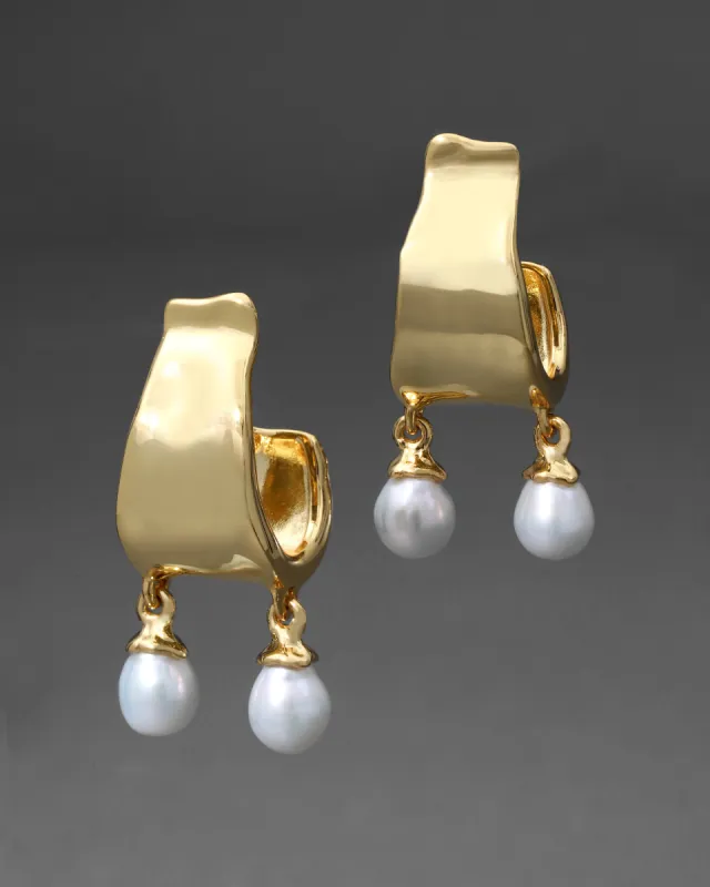 Perla Freshwater Pearl Drop Hoop Earring sold by Alexis Bittar