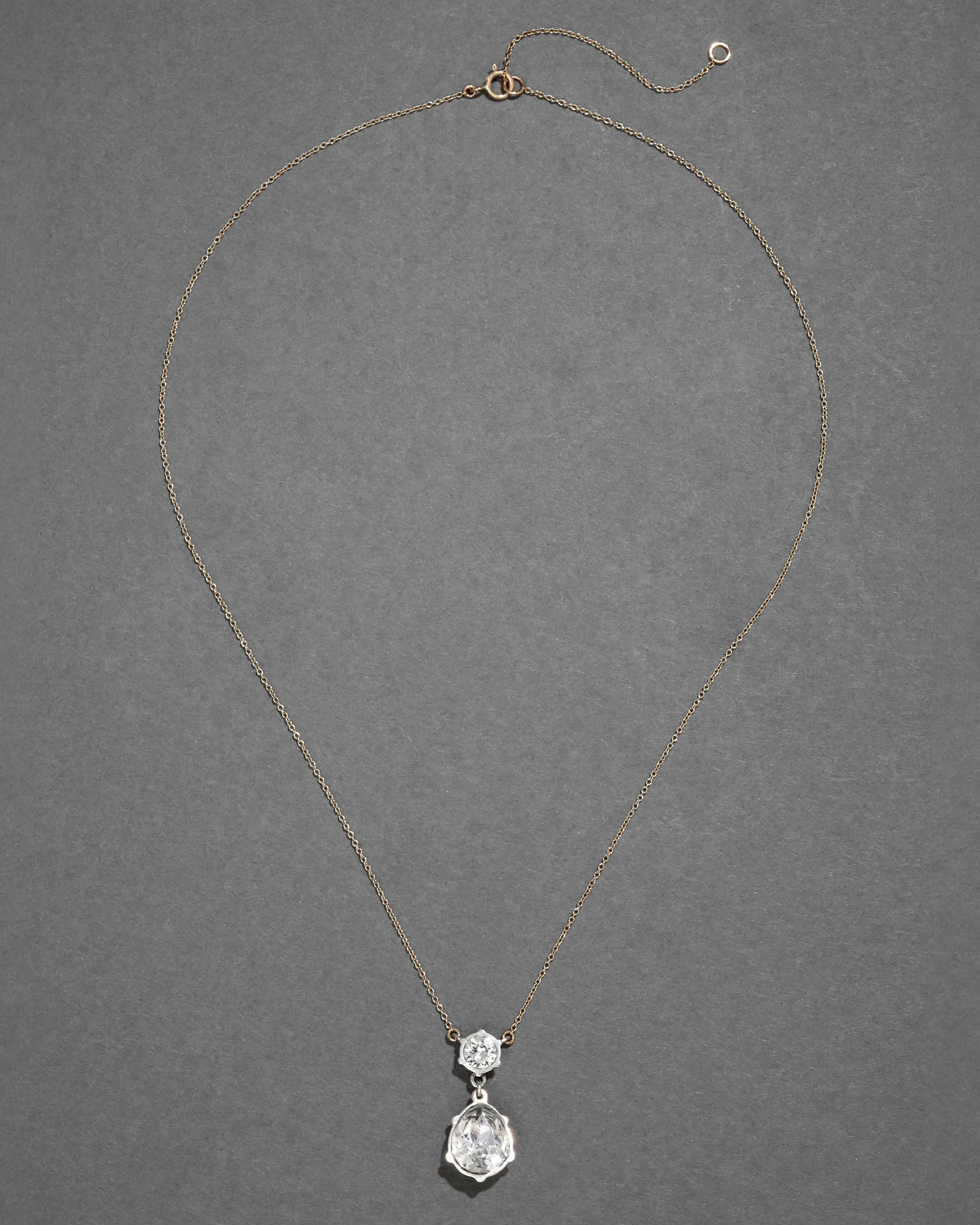 Sterling Silver & 14k Gold Pear Cut Luminous Crystal Drop Necklace sold by Alexis Bittar product image thumbnail 2