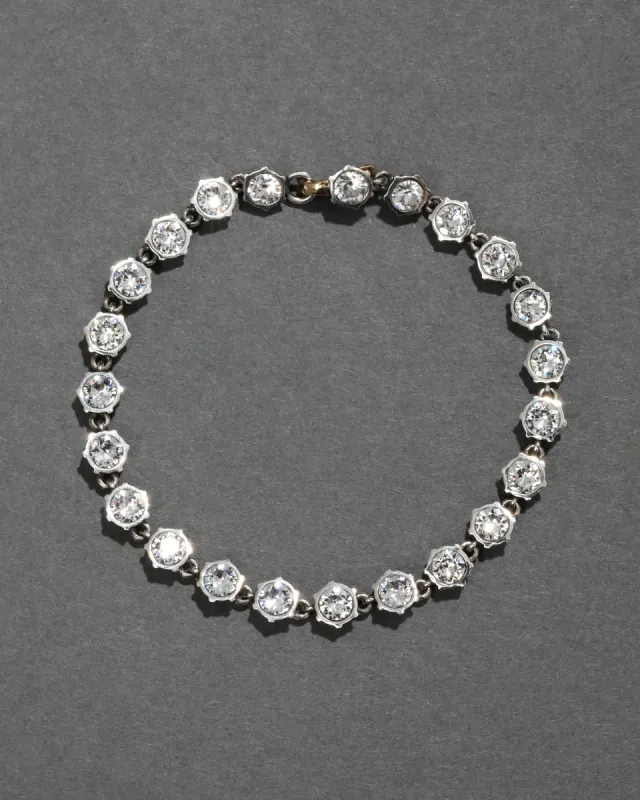 Sterling Silver & 14k Gold Small Crystal Tennis Bracelet sold by Alexis Bittar